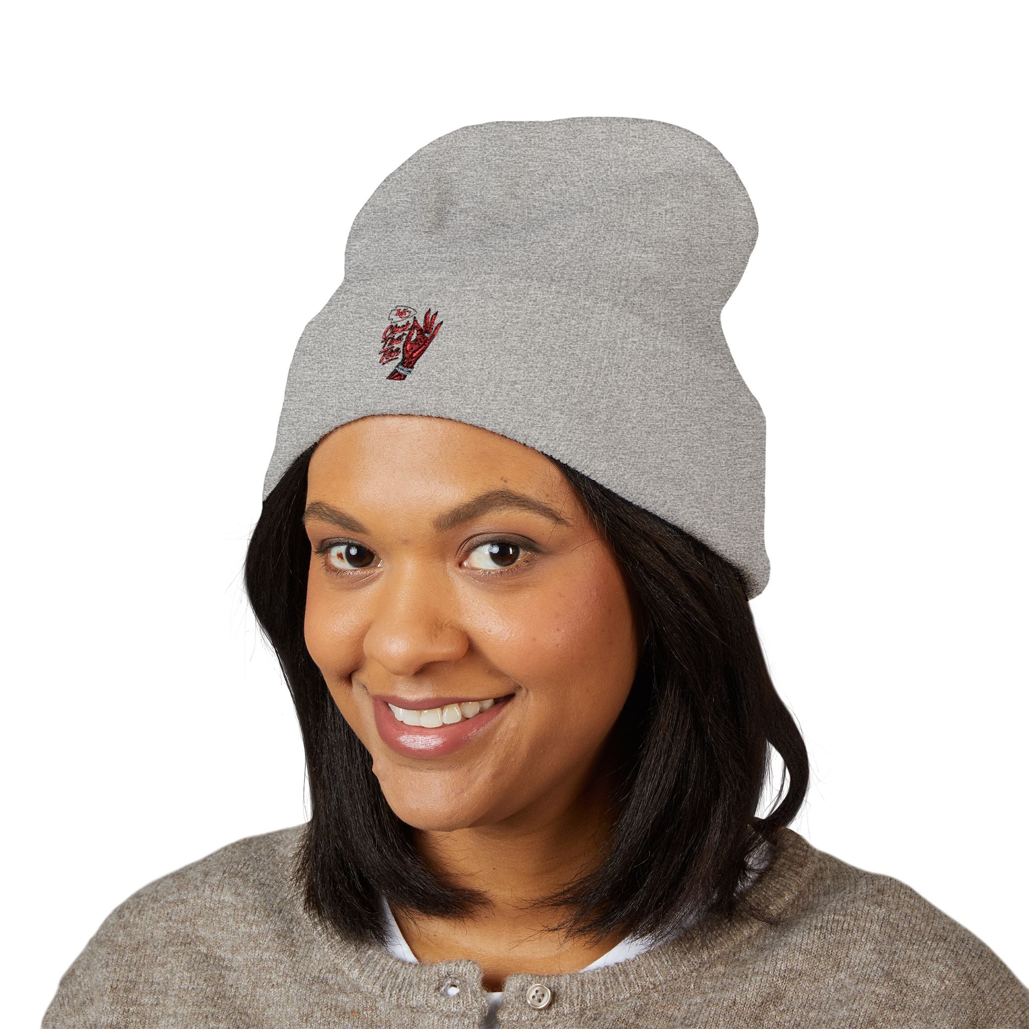 Clock That Tea Kansas City Chief Cozy Beanie