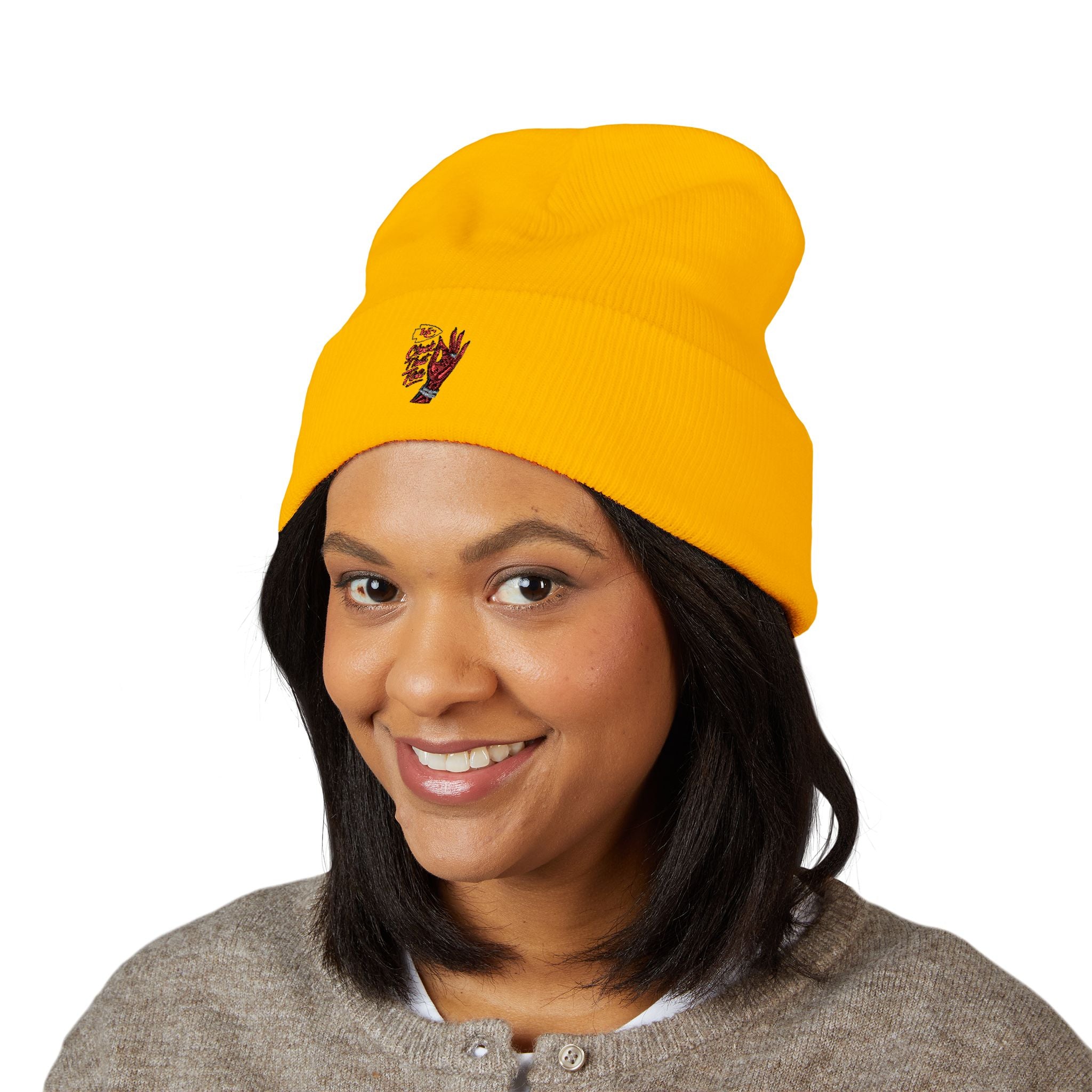 Clock That Tea Kansas City Chief Cozy Beanie