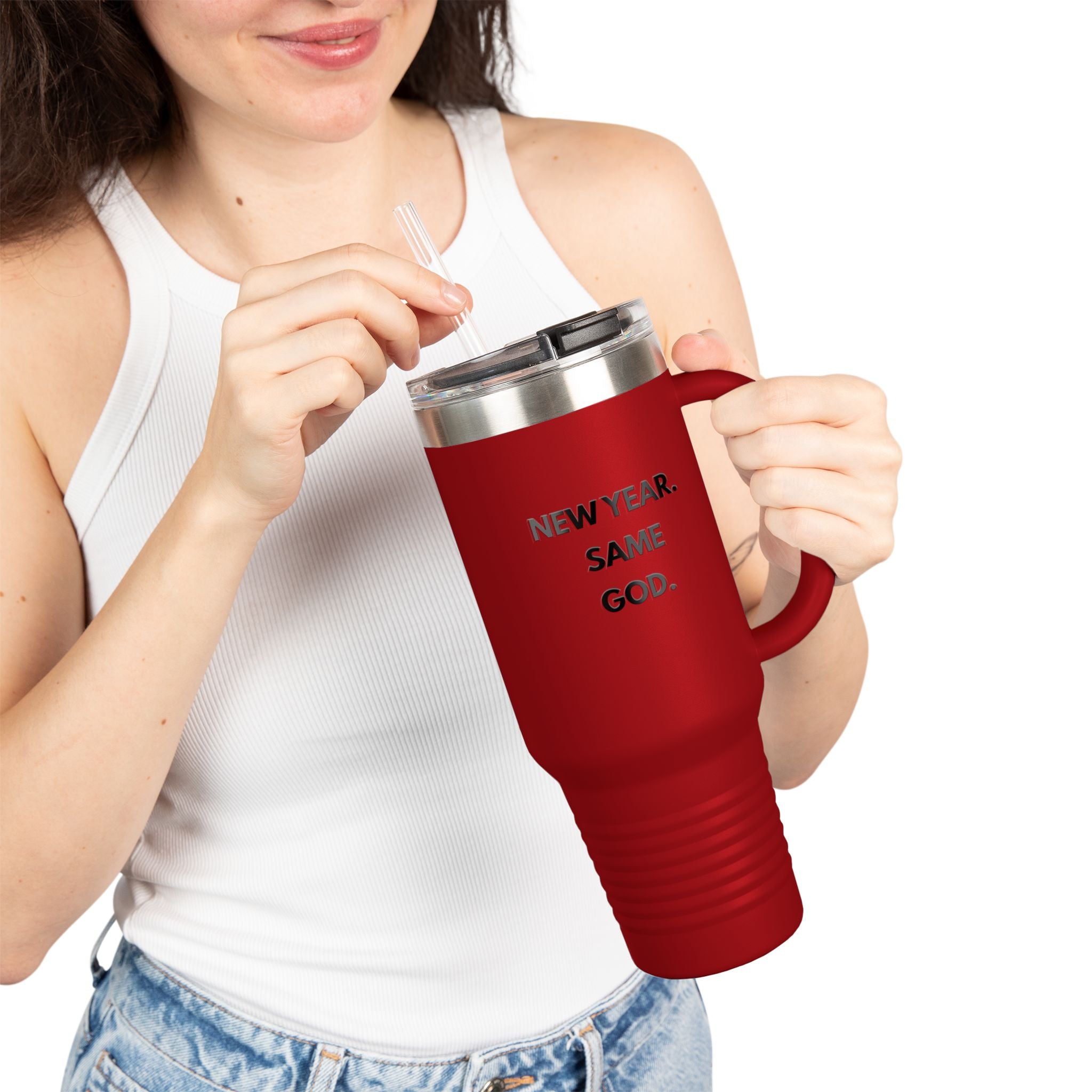 New Year, Same God -Inspirational Insulated Travel Mug, 40oz -