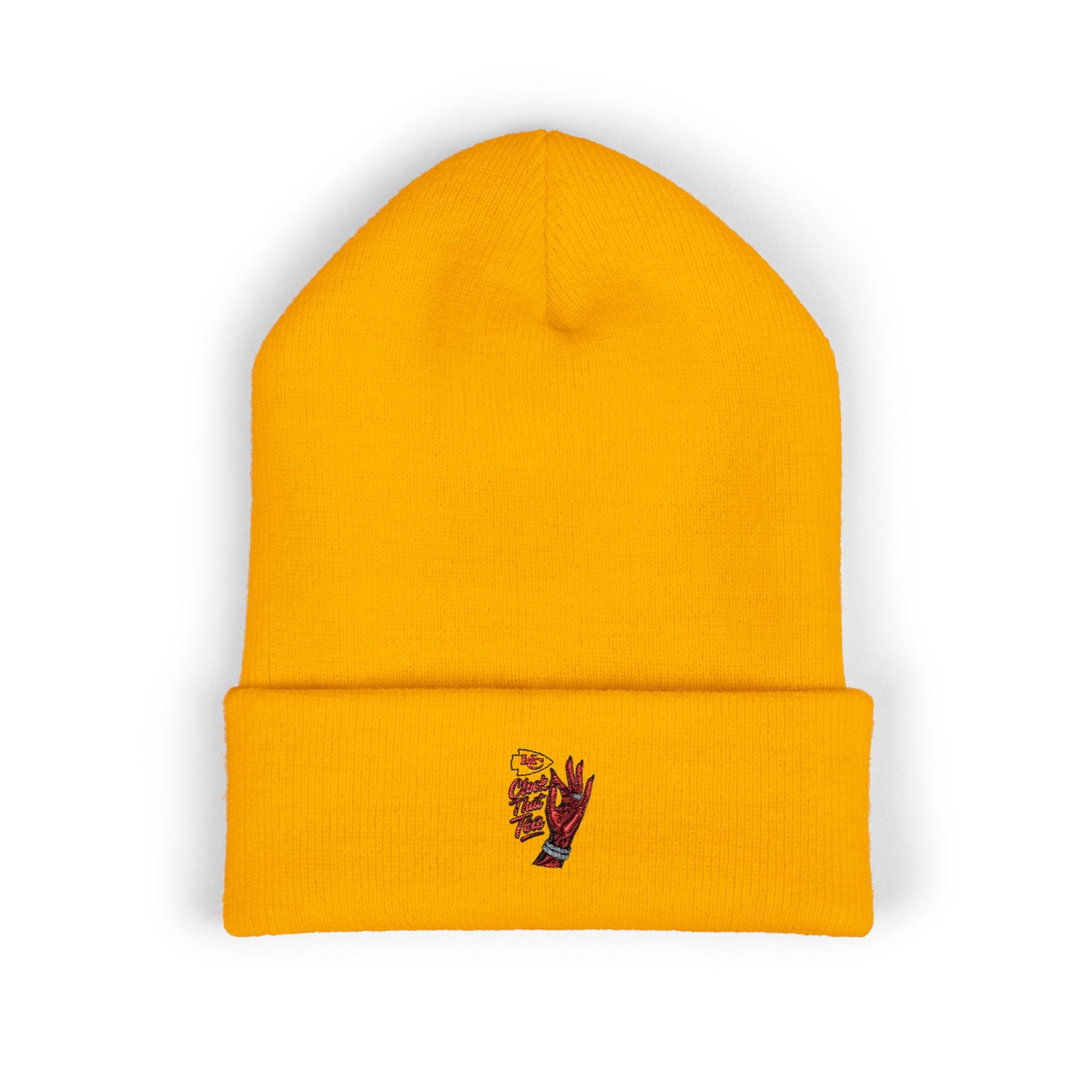 Clock That Tea Kansas City Chief Cozy Beanie