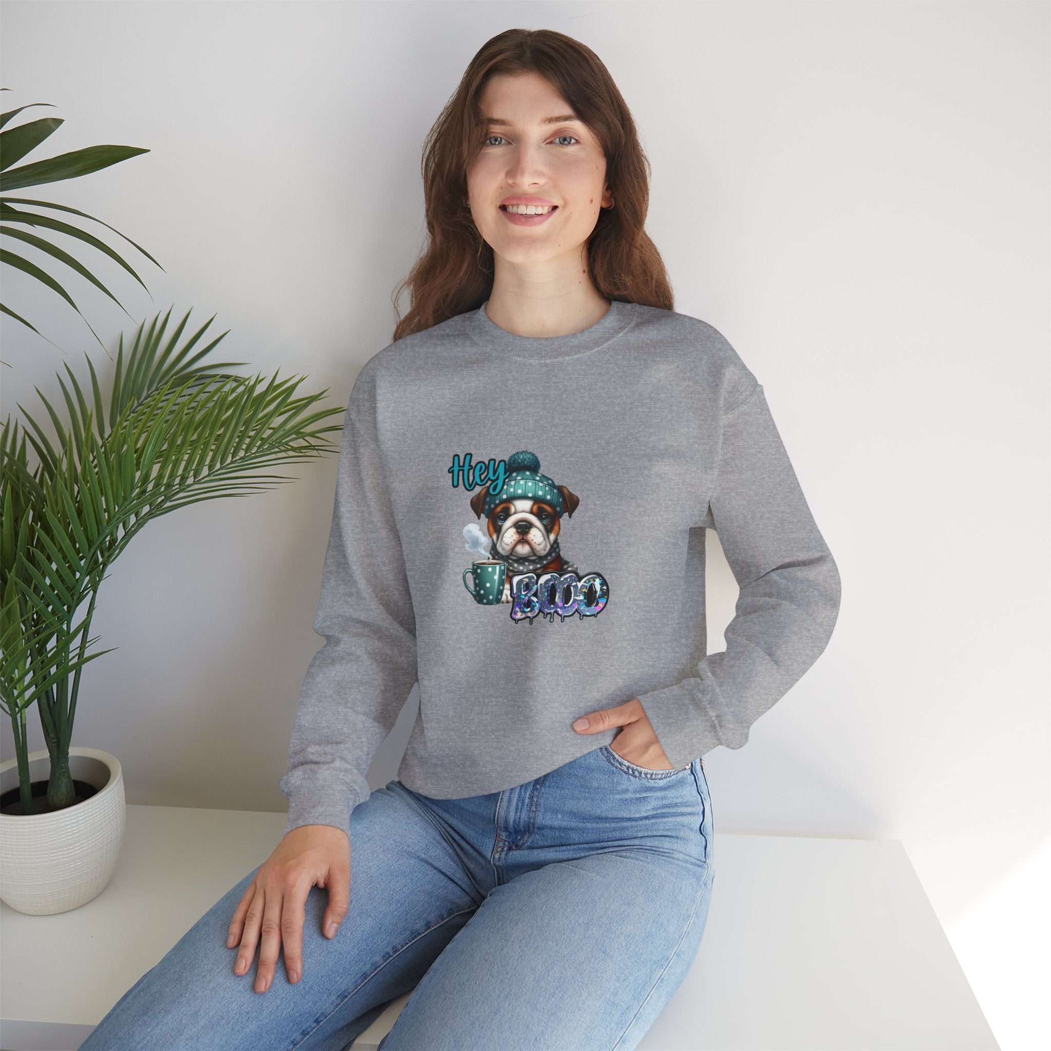 HEY Boo- Halloween -Cozy Dog Lover Sweatshirt