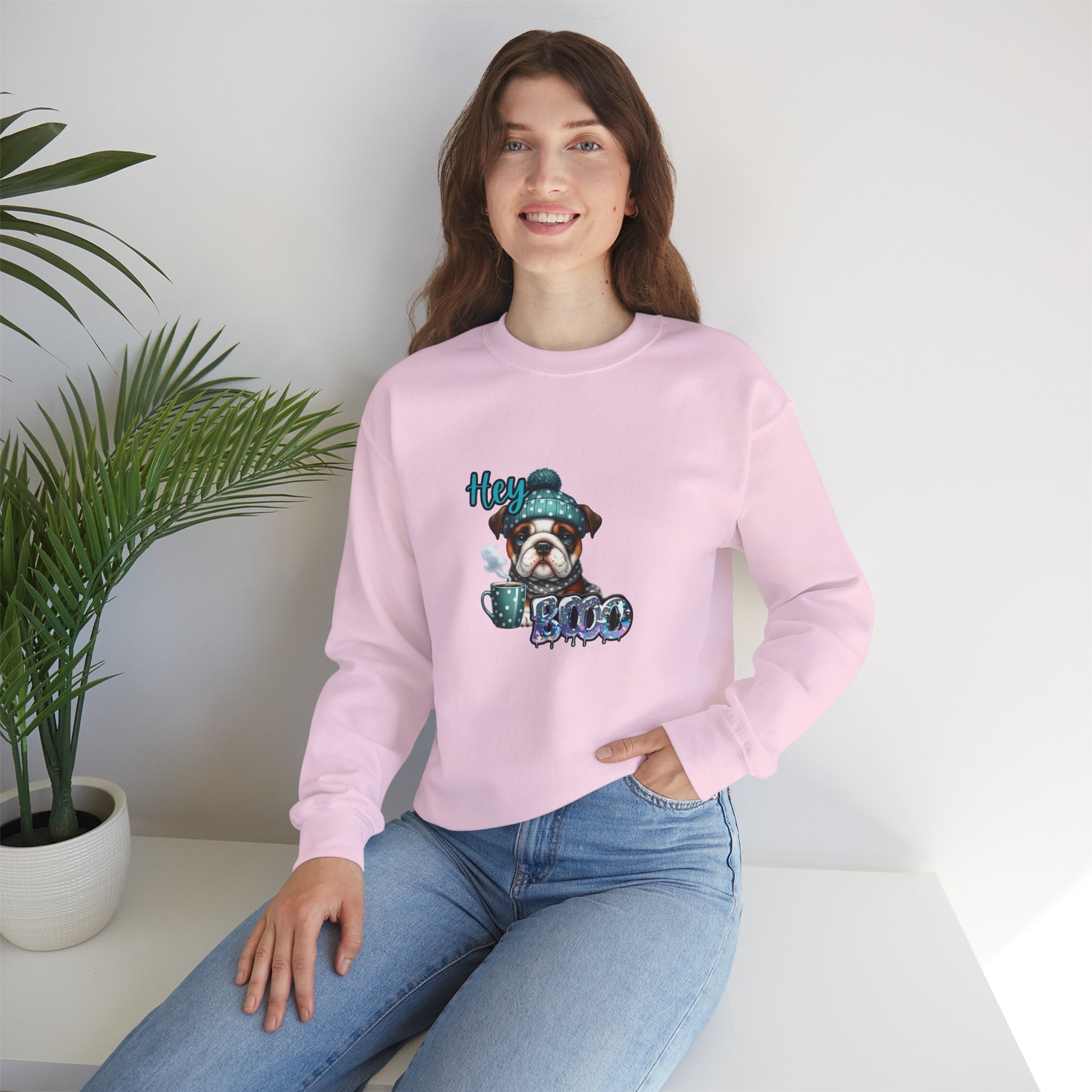 HEY Boo- Halloween -Cozy Dog Lover Sweatshirt