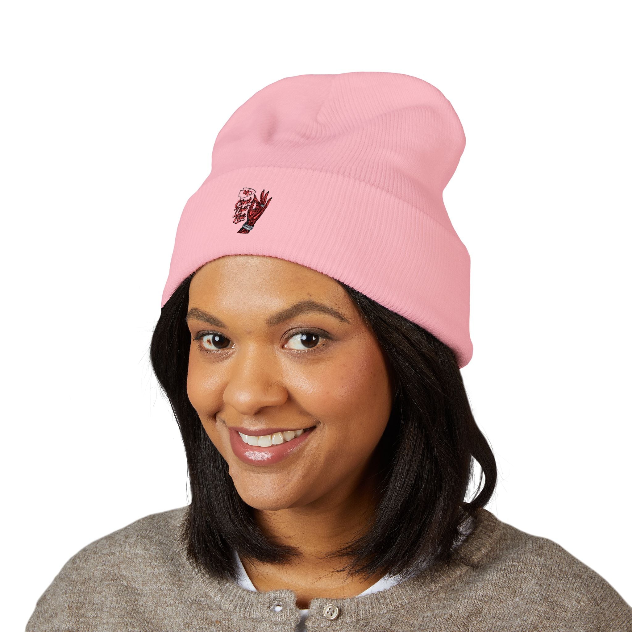 Clock That Tea Kansas City Chief Cozy Beanie
