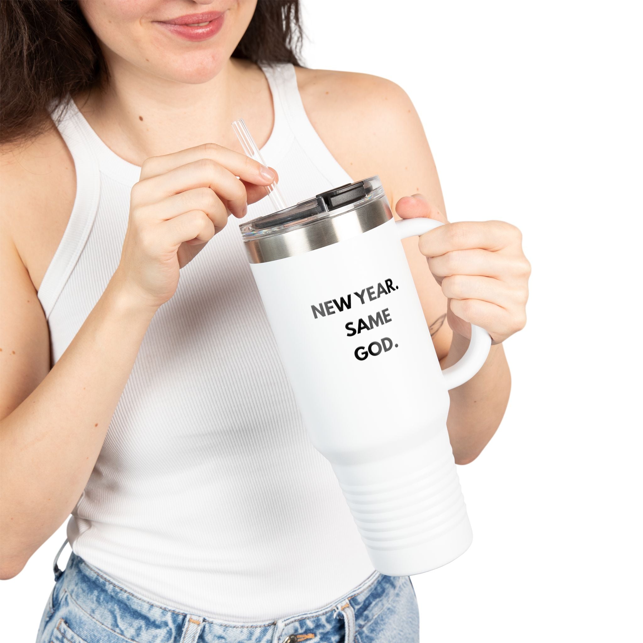 New Year, Same God -Inspirational Insulated Travel Mug, 40oz -