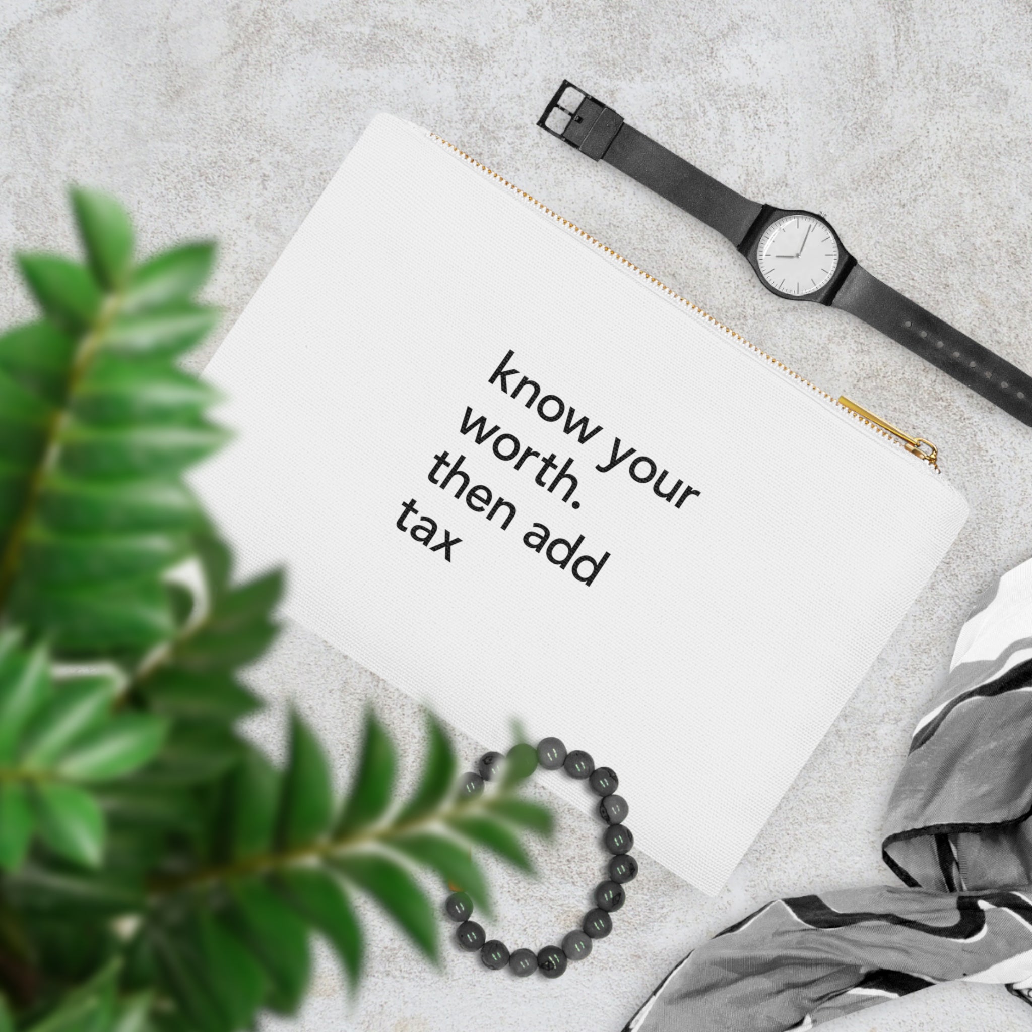 Know Your Worth-Empowering Cosmetic Bag -