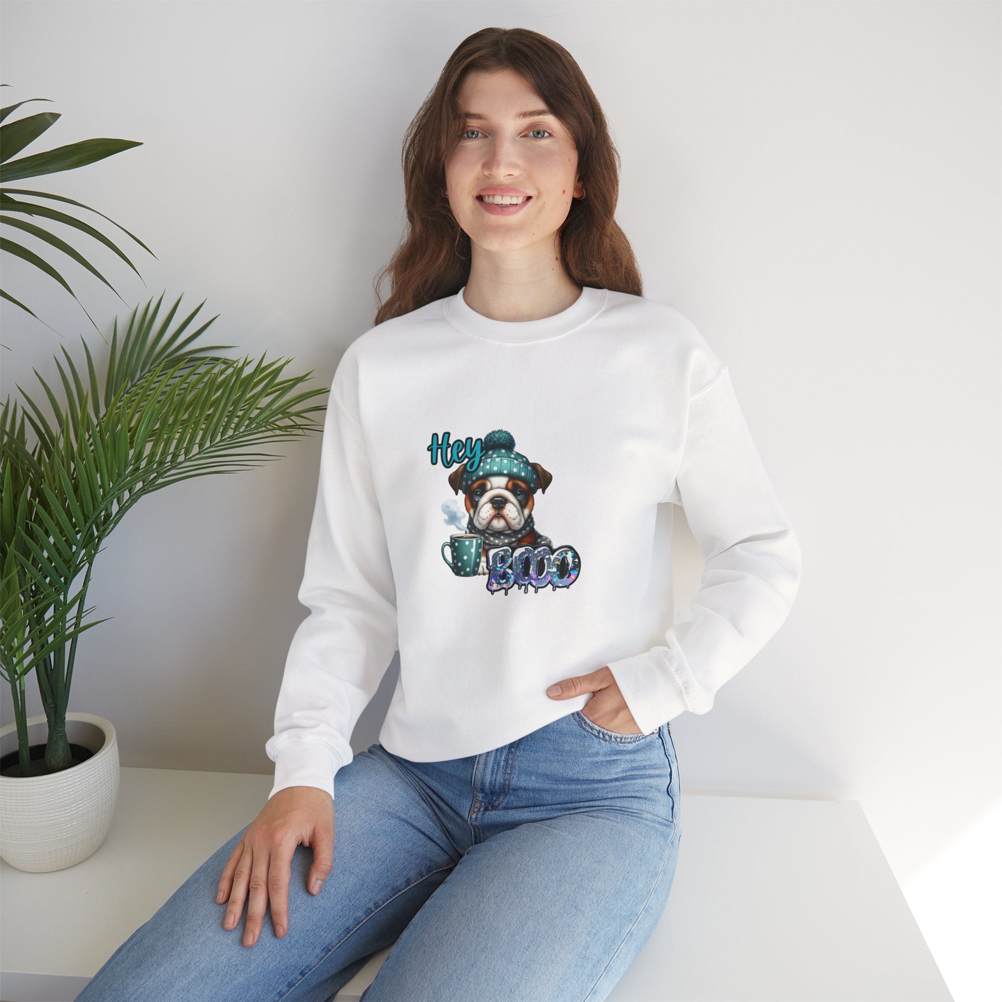 HEY Boo- Halloween -Cozy Dog Lover Sweatshirt