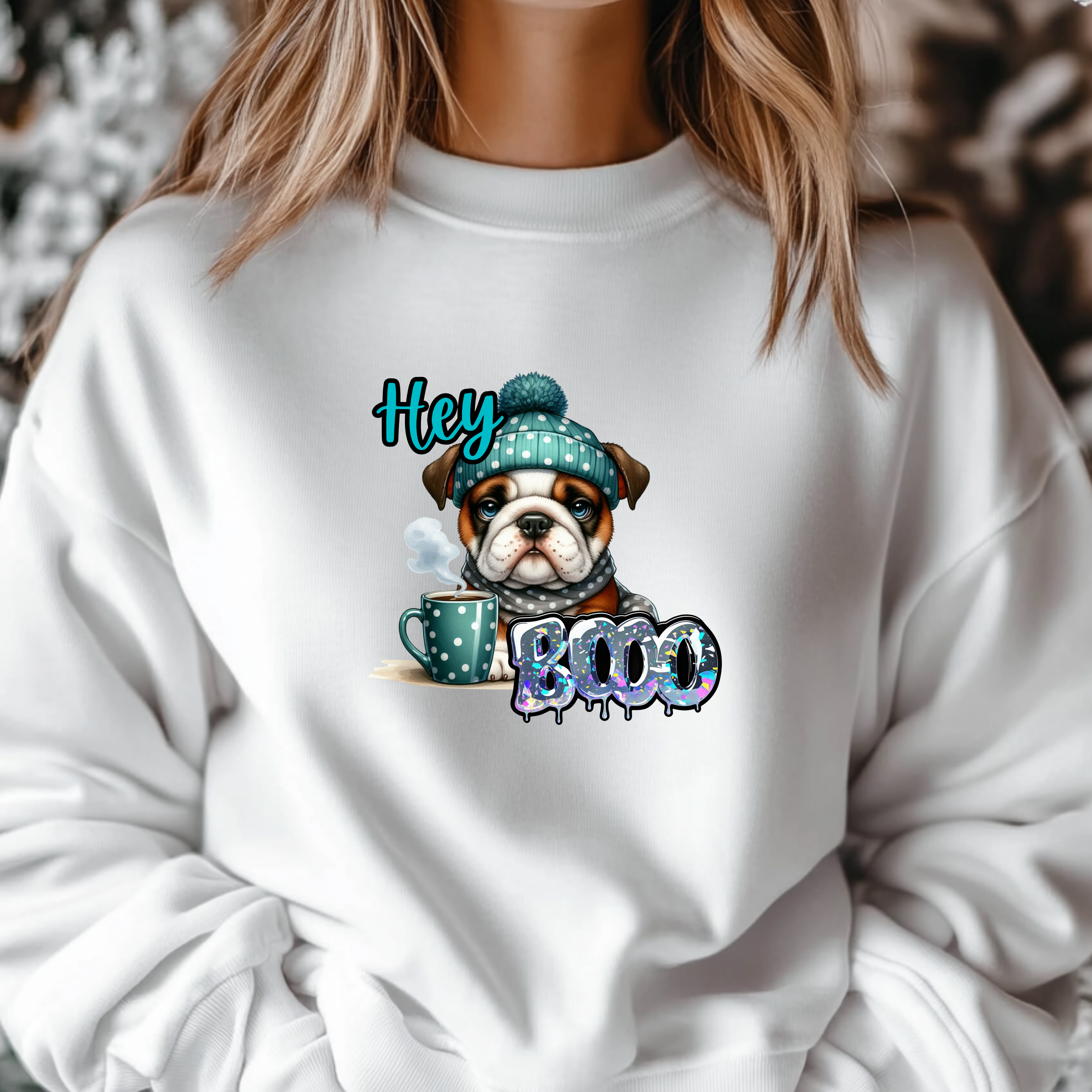 HEY Boo- Halloween -Cozy Dog Lover Sweatshirt