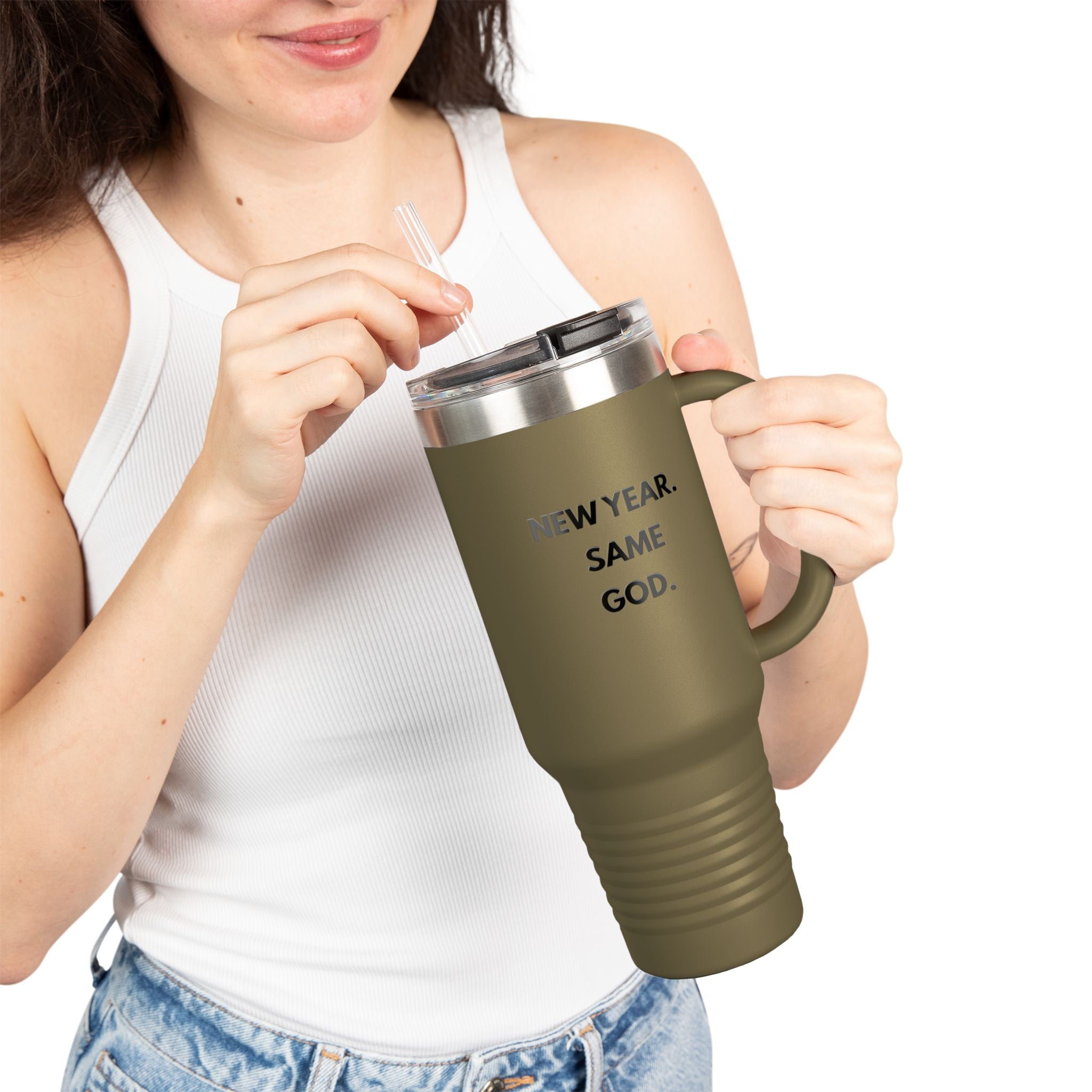 New Year, Same God -Inspirational Insulated Travel Mug, 40oz -