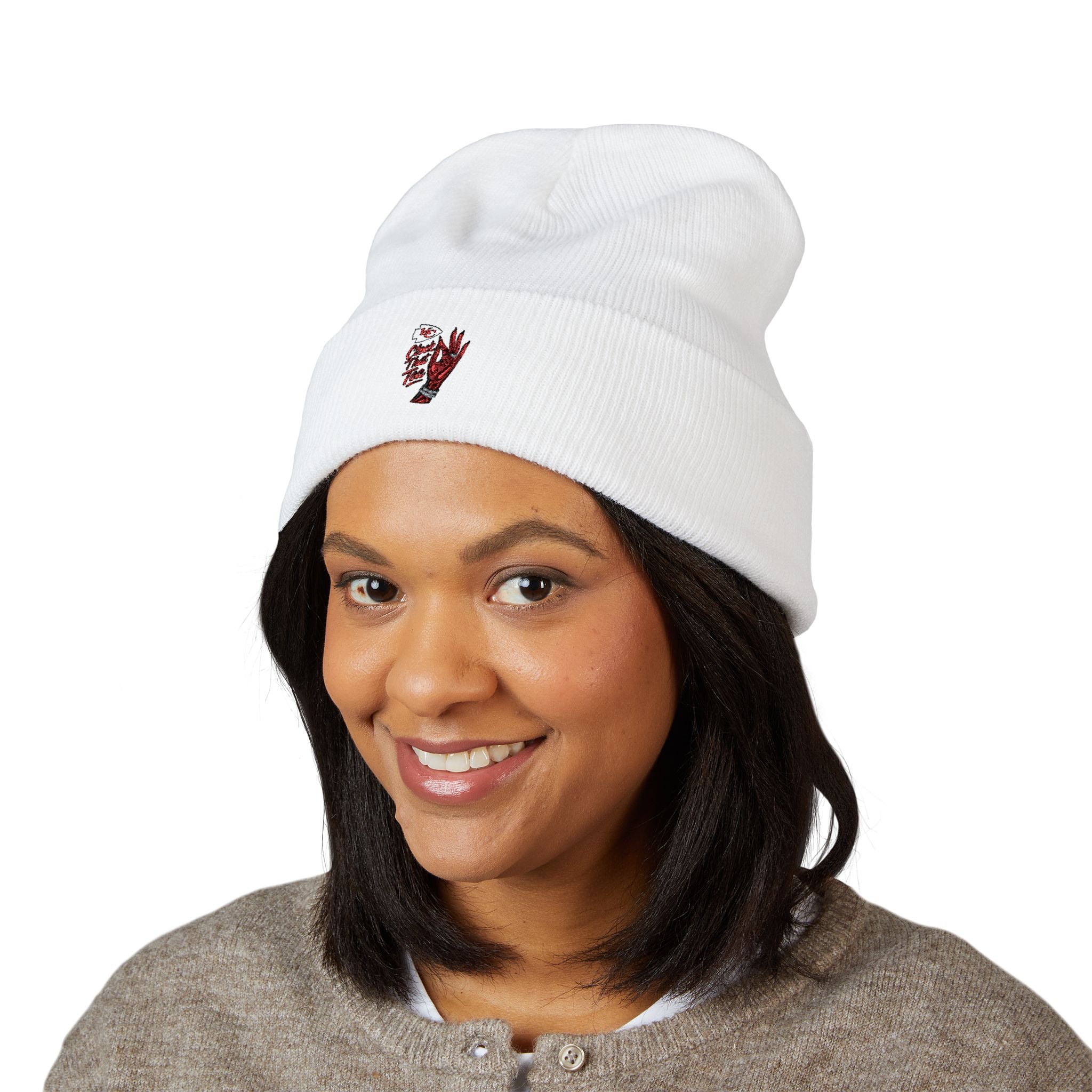 Clock That Tea Kansas City Chief Cozy Beanie