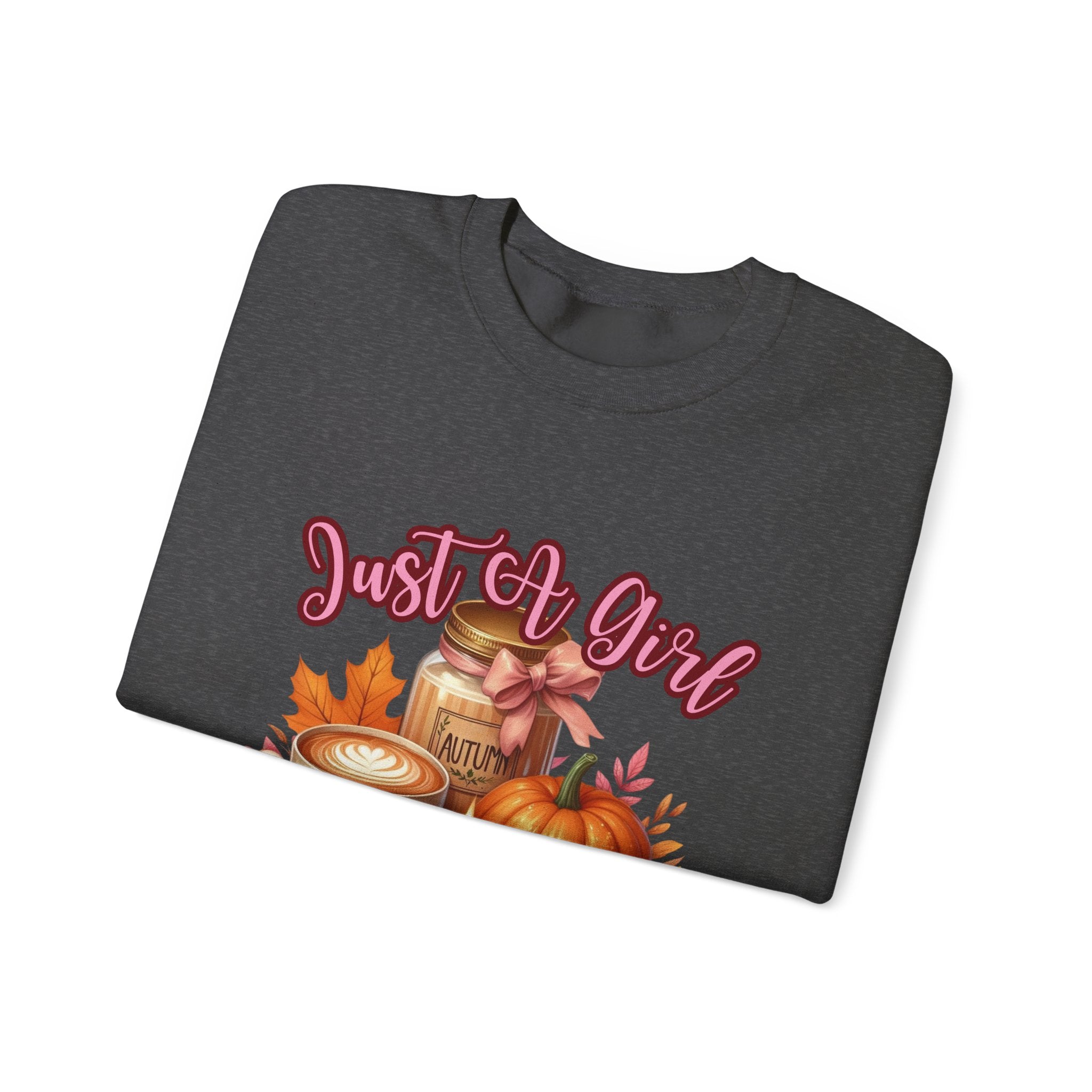 , Just a Girl Who Loves Fall-Cozy Fall Sweatshirt for Girls