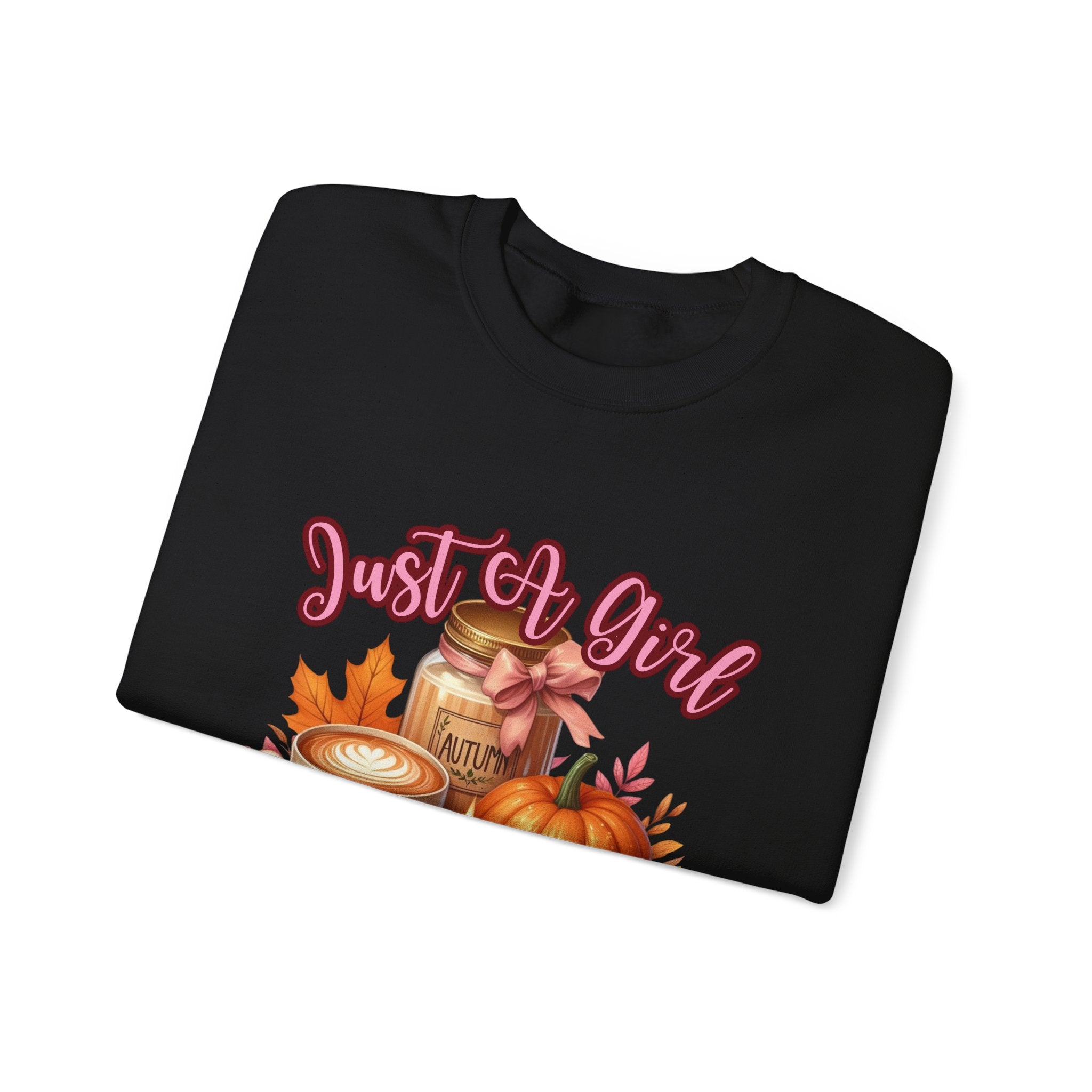 , Just a Girl Who Loves Fall-Cozy Fall Sweatshirt for Girls
