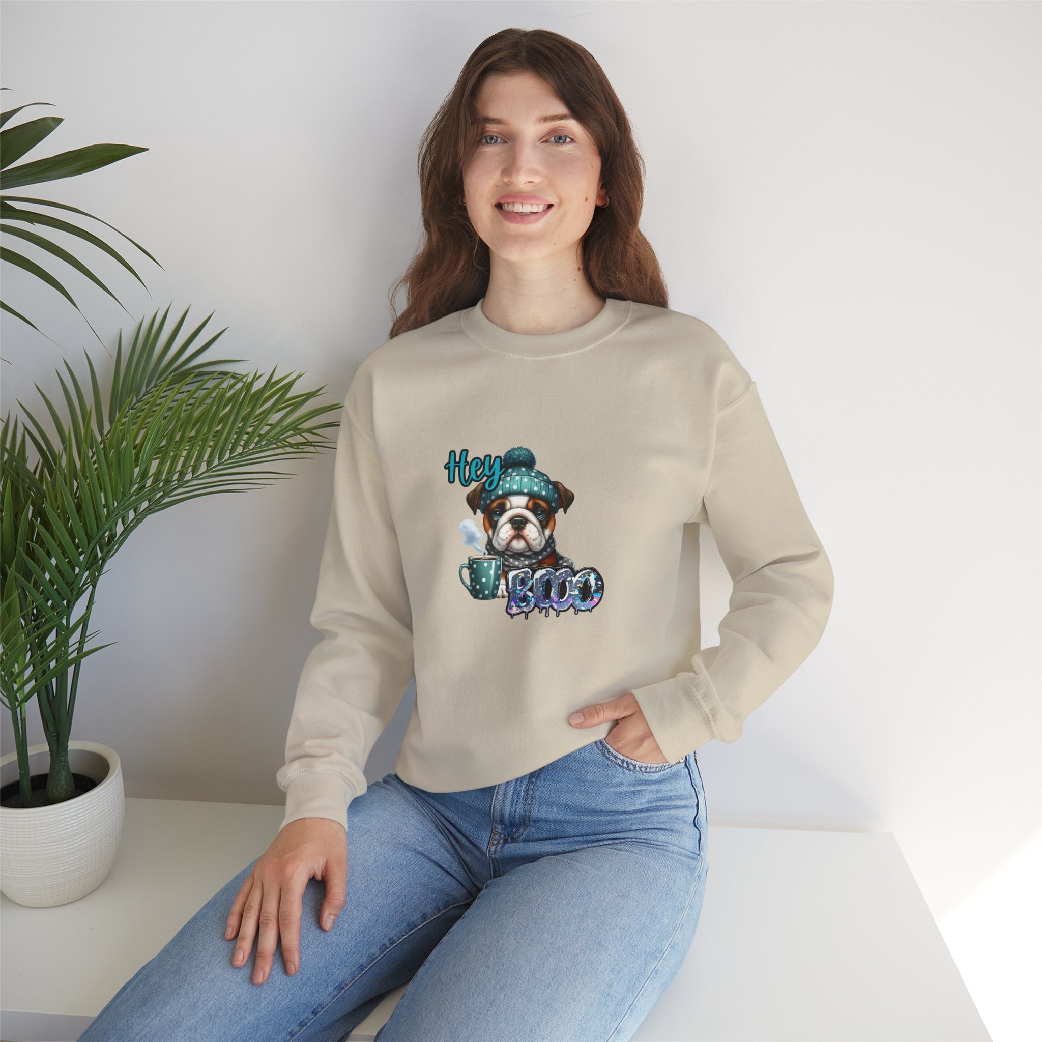 HEY Boo- Halloween -Cozy Dog Lover Sweatshirt