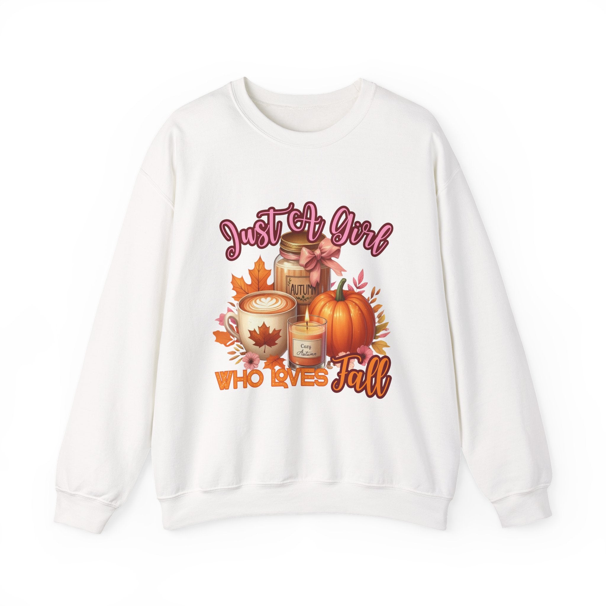 , Just a Girl Who Loves Fall-Cozy Fall Sweatshirt for Girls