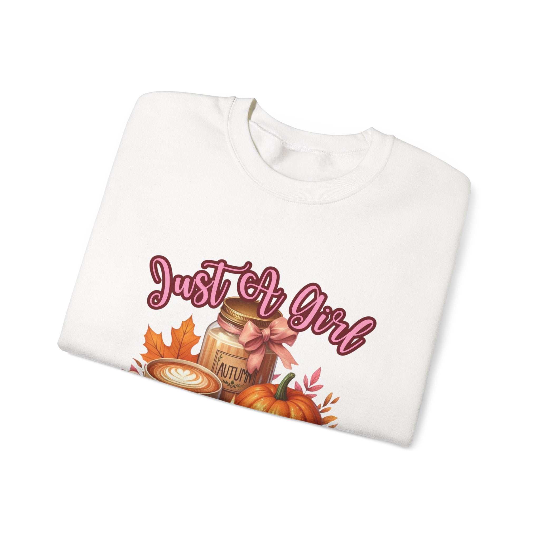 , Just a Girl Who Loves Fall-Cozy Fall Sweatshirt for Girls