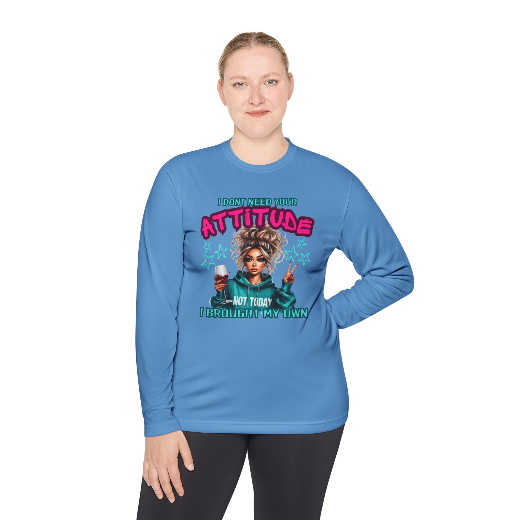Attitude-Inspired Unisex Lightweight Long Sleeve Tee, Casual Wear, Gift for Friends, Motivational Shirt, Seasonal Fashion, Fun Graphic Tee