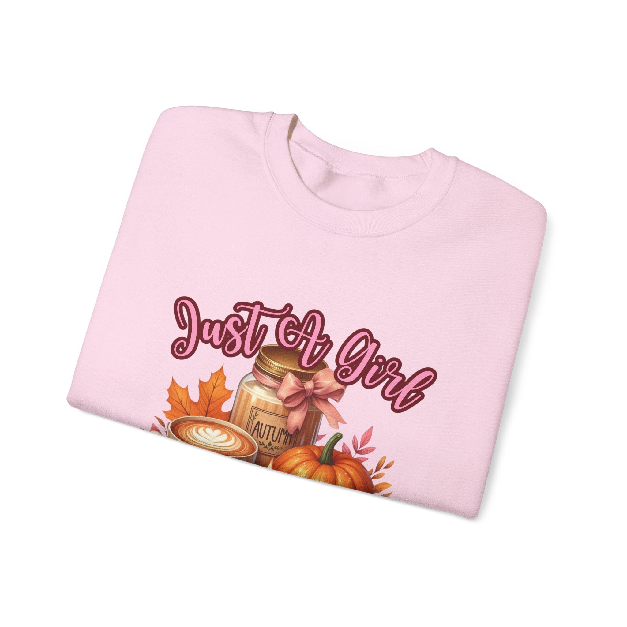 , Just a Girl Who Loves Fall-Cozy Fall Sweatshirt for Girls