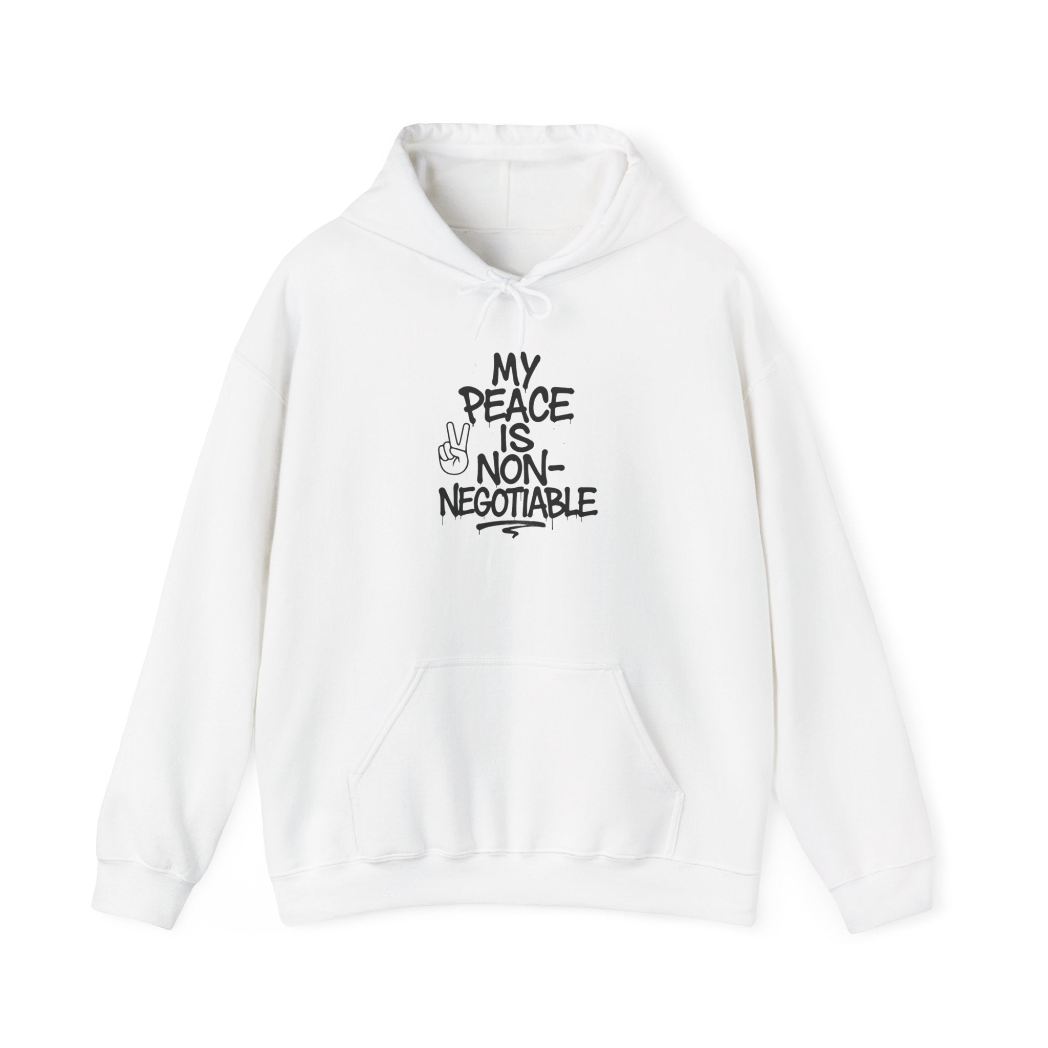 Peace is Non-Negotiable Hoodie, Unisex Sweatshirt, Cozy Lounge Wear, Gift for Peace Lovers, Relaxed Fashion, Casual Outfit