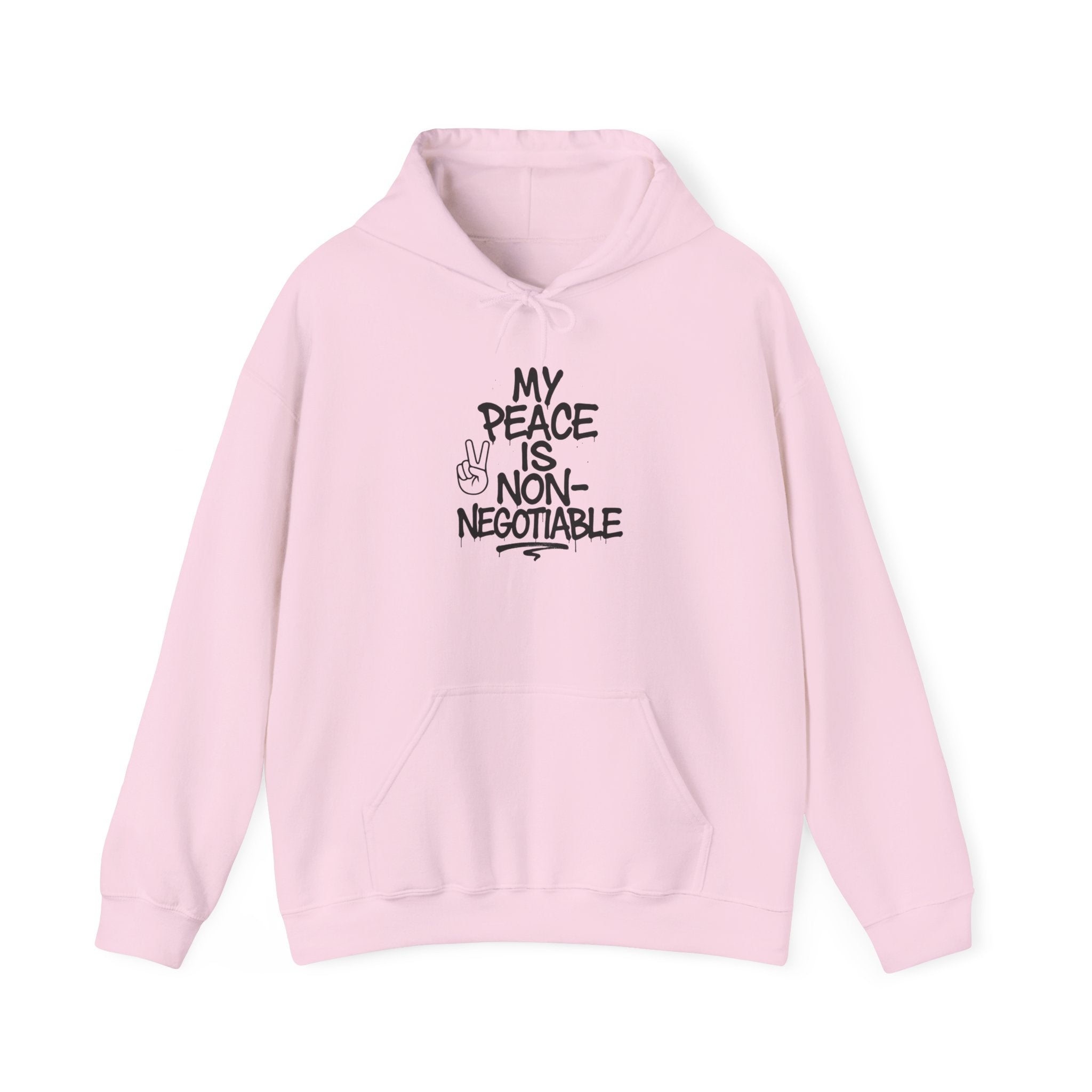 Peace is Non-Negotiable Hoodie, Unisex Sweatshirt, Cozy Lounge Wear, Gift for Peace Lovers, Relaxed Fashion, Casual Outfit