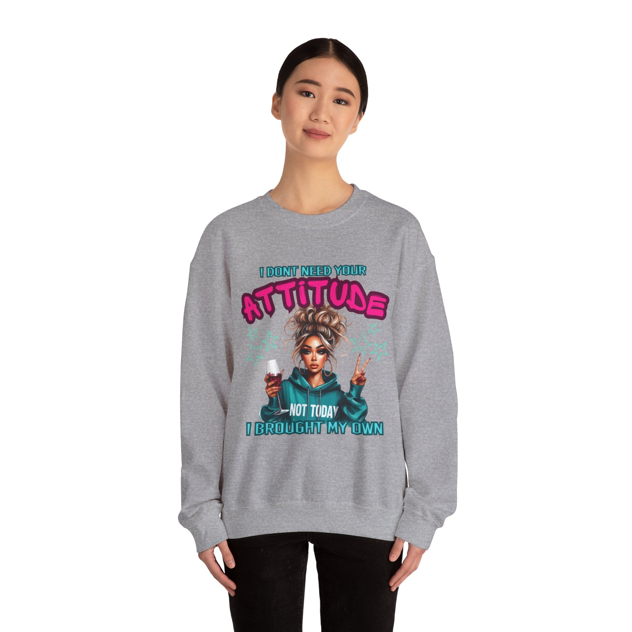Attitude Statement Crewneck Sweatshirt, Unisex Sweatshirt, Funny Gift, Cozy Attitude Apparel, Everyday Wear, Casual Style
