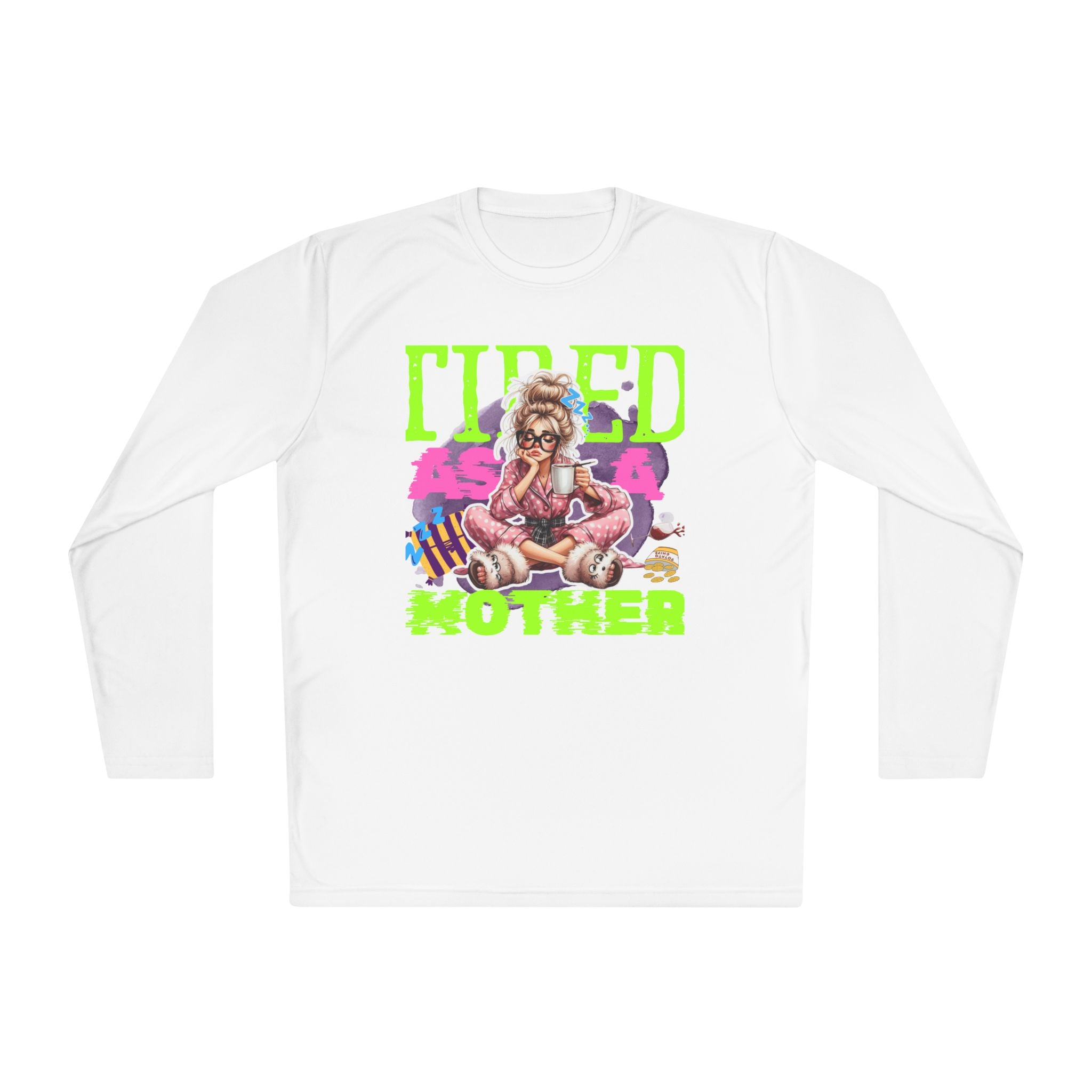 Tired As A Mother Long Sleeve Tee, Funny Gift for Moms, Casual Wear, Unisex Lightweight Tee, Holiday Humor Shirt, Birthday Gift