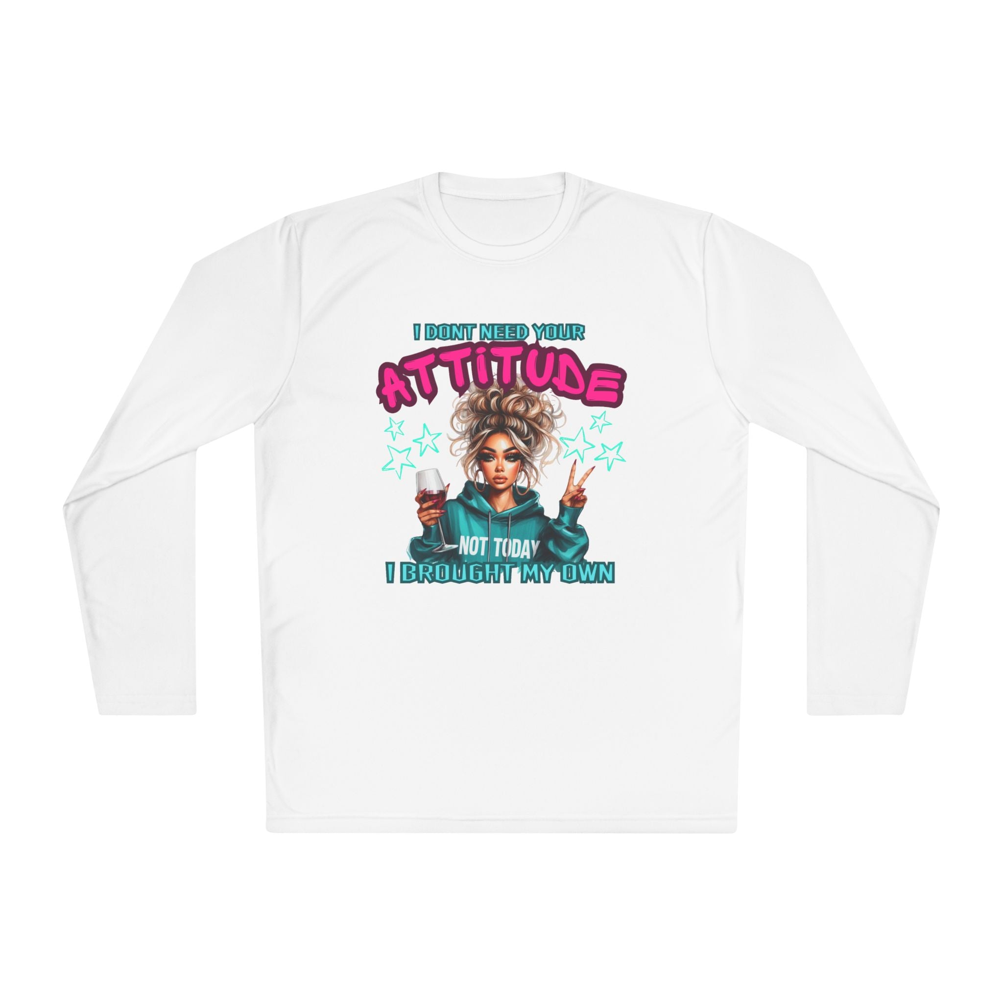 Attitude-Inspired Unisex Lightweight Long Sleeve Tee, Casual Wear, Gift for Friends, Motivational Shirt, Seasonal Fashion, Fun Graphic Tee