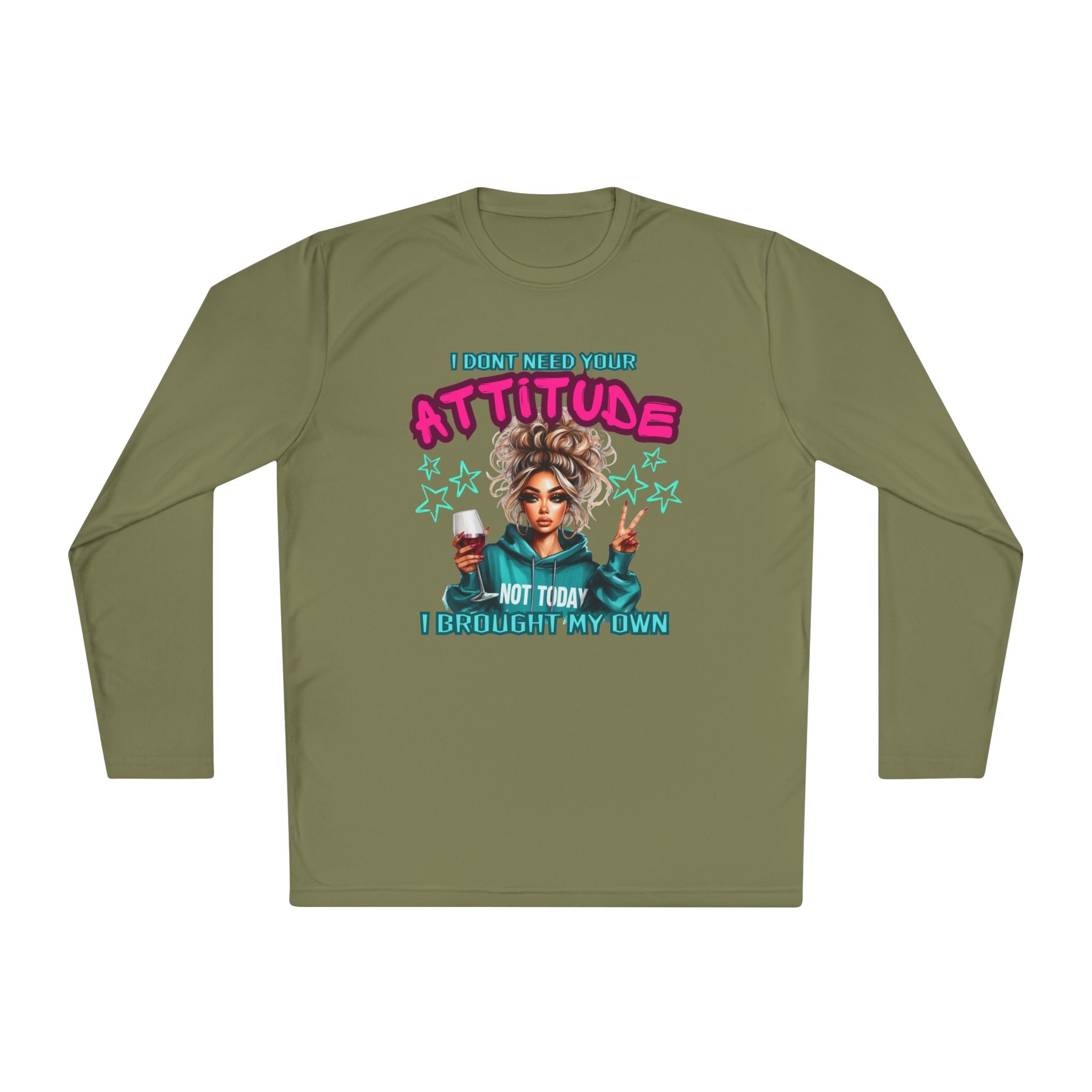 Attitude-Inspired Unisex Lightweight Long Sleeve Tee, Casual Wear, Gift for Friends, Motivational Shirt, Seasonal Fashion, Fun Graphic Tee