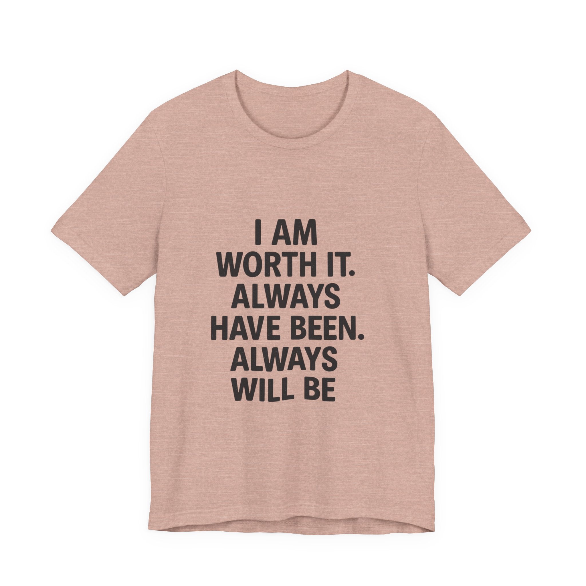 Unisex Motivational Tee | I AM WORTH IT | Positive Affirmation Shirt, Gift for Her, Self-Care Apparel, Encouragement Top, Everyday Wear