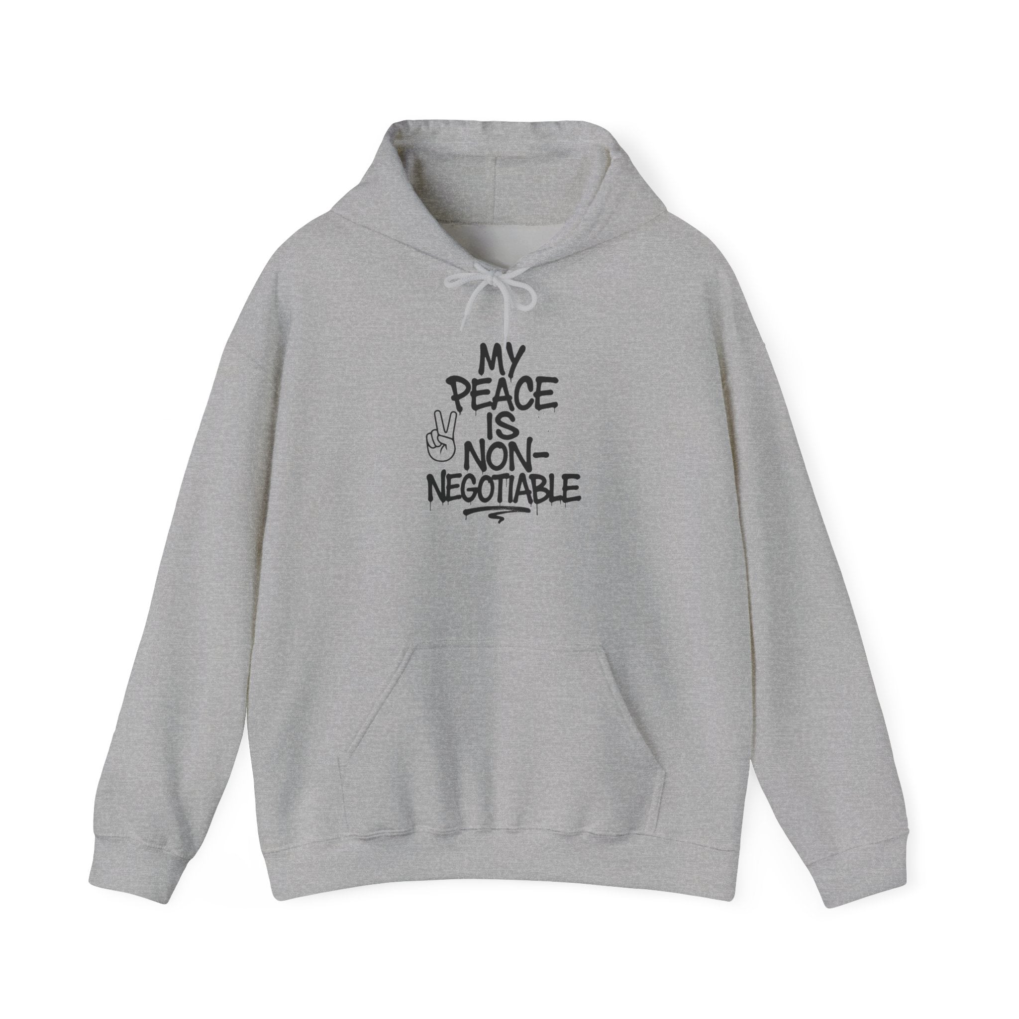Peace is Non-Negotiable Hoodie, Unisex Sweatshirt, Cozy Lounge Wear, Gift for Peace Lovers, Relaxed Fashion, Casual Outfit