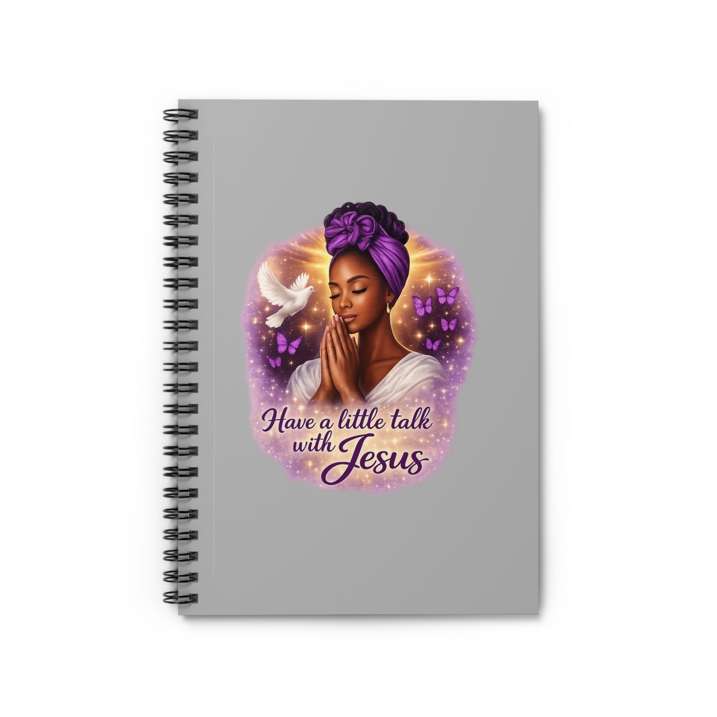 Spiral Notebook — "Have a Little Talk with Jesus" Inspirational Prayer Journal (Purple)