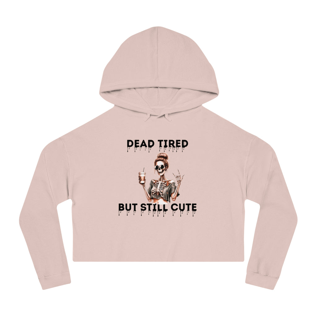 DEAD TIRED- Skeleton Cropped Hoodie