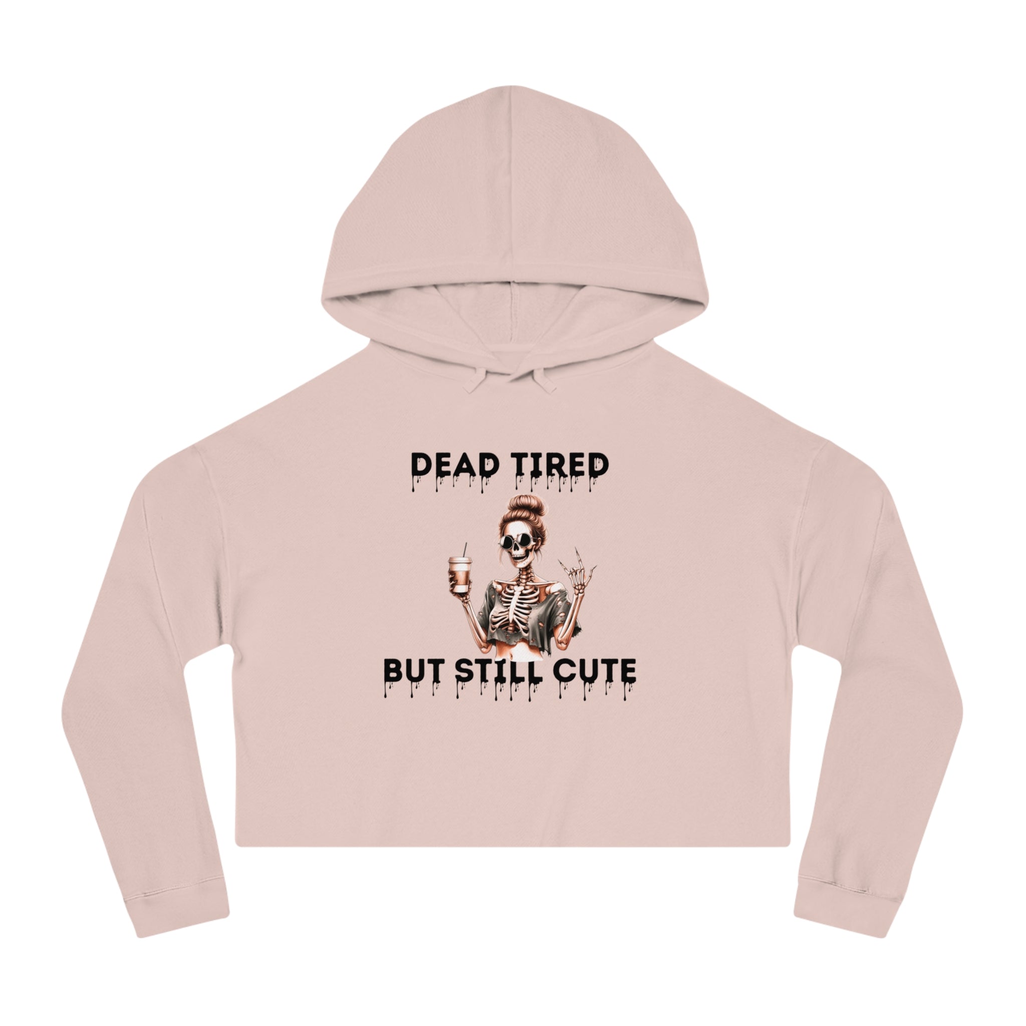DEAD TIRED- Skeleton Cropped Hoodie