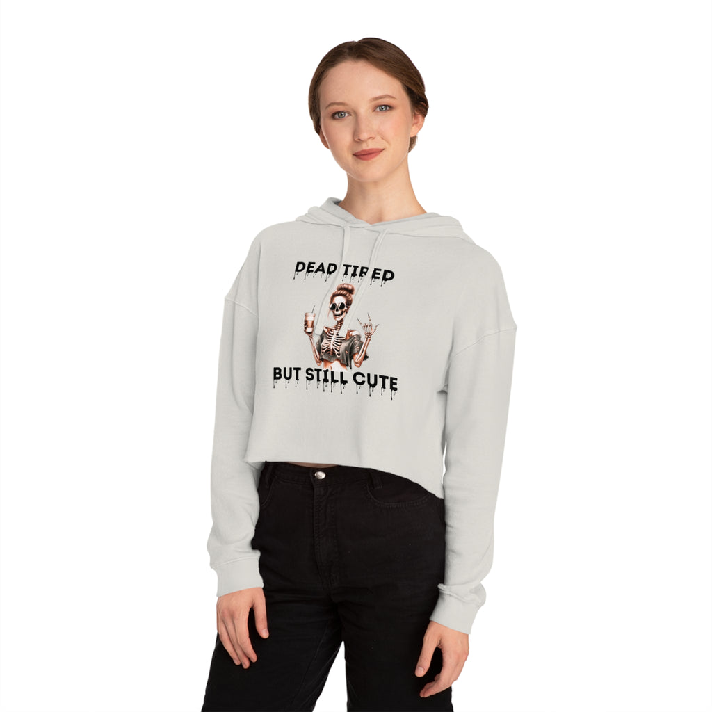 DEAD TIRED- Skeleton Cropped Hoodie