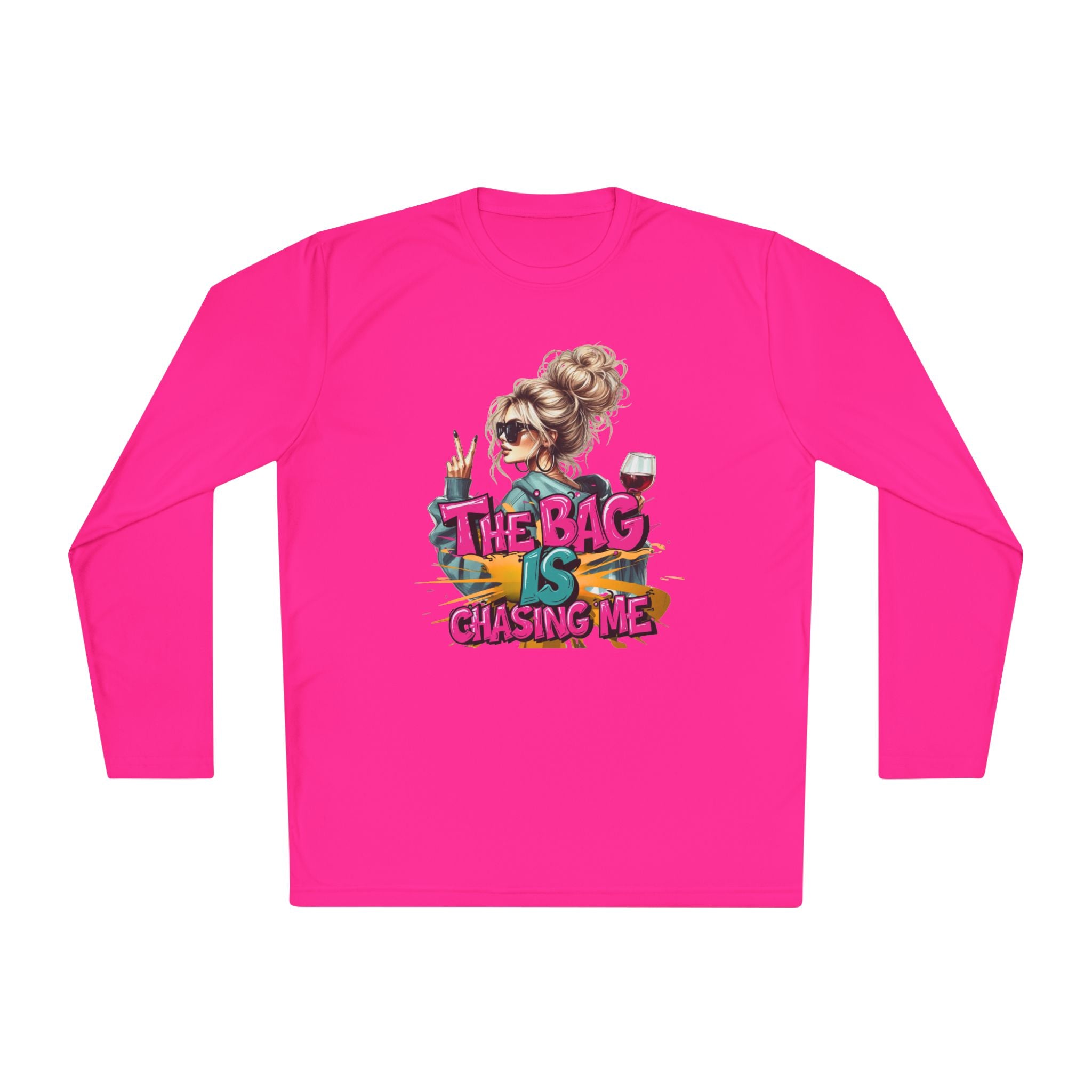 Unisex Long Sleeve Tee - The Bag is Chasing Me, Trendy Shirt, Fashion Gift, Casual Wear, Fun Graphic Tee, Gift for Friends