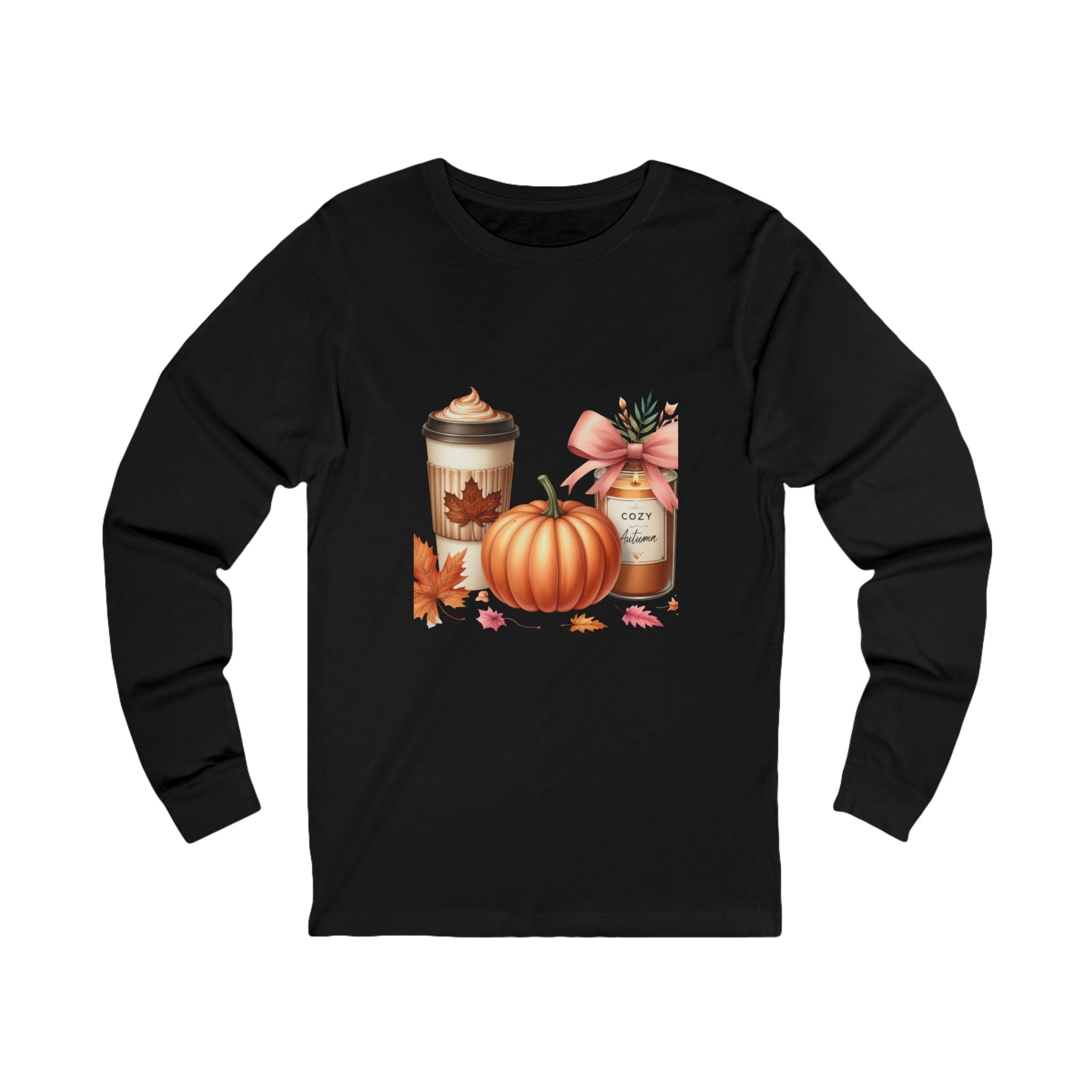 Cozy Fall Long Sleeve Tee, Pumpkin Spice Shirt, Autumn Fashion, Thanksgiving Apparel, Unisex Fall Shirt