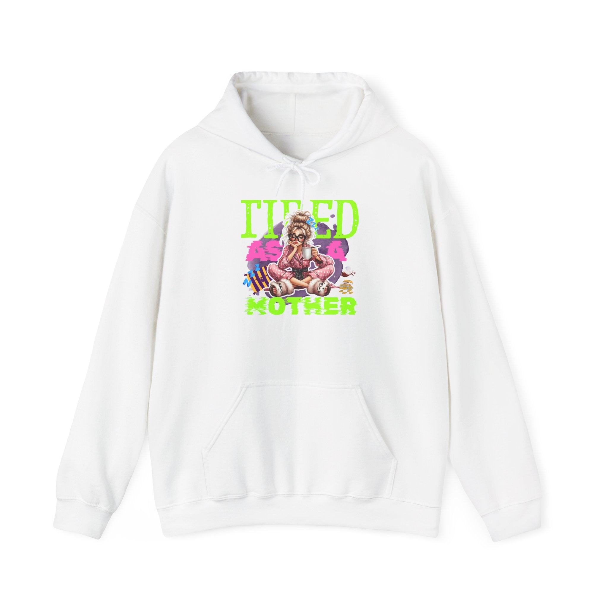 Tired Mother Unisex Hoodie, Cozy Sweatshirt Gift for Moms, Relaxation Wear, Cute Apparel for Mother's Day, Funny Parenting Sweatshirt