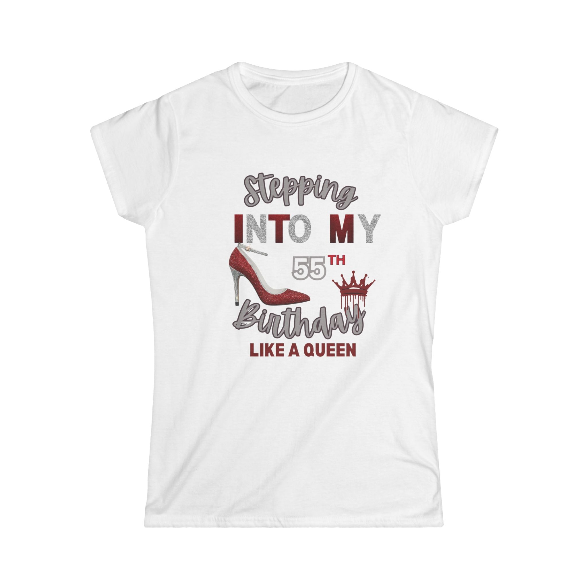 Women's Birthday Celebration Tee, Birthday Gift, Queen Shirt, 55th Birthday, Fun Tee, Women's Birthday T-Shirt