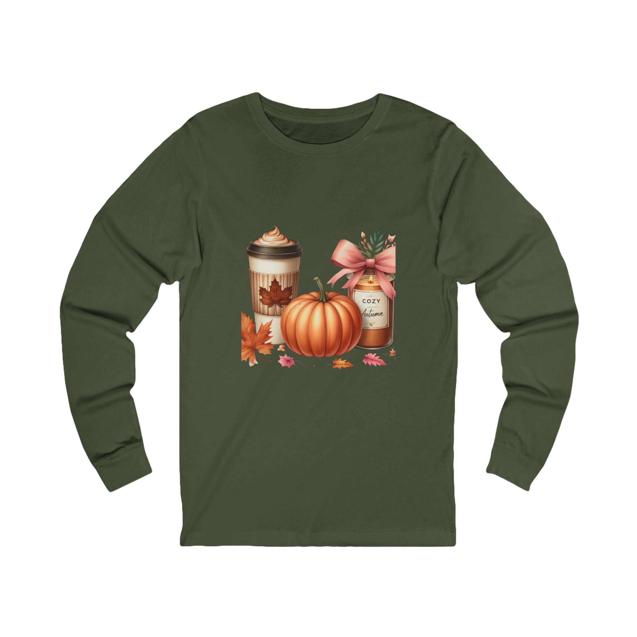 Cozy Fall Long Sleeve Tee, Pumpkin Spice Shirt, Autumn Fashion, Thanksgiving Apparel, Unisex Fall Shirt