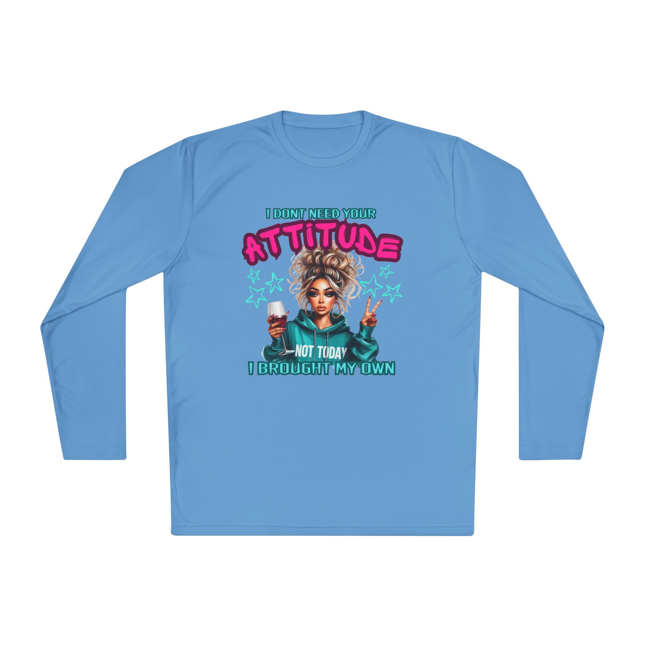 Attitude-Inspired Unisex Lightweight Long Sleeve Tee, Casual Wear, Gift for Friends, Motivational Shirt, Seasonal Fashion, Fun Graphic Tee