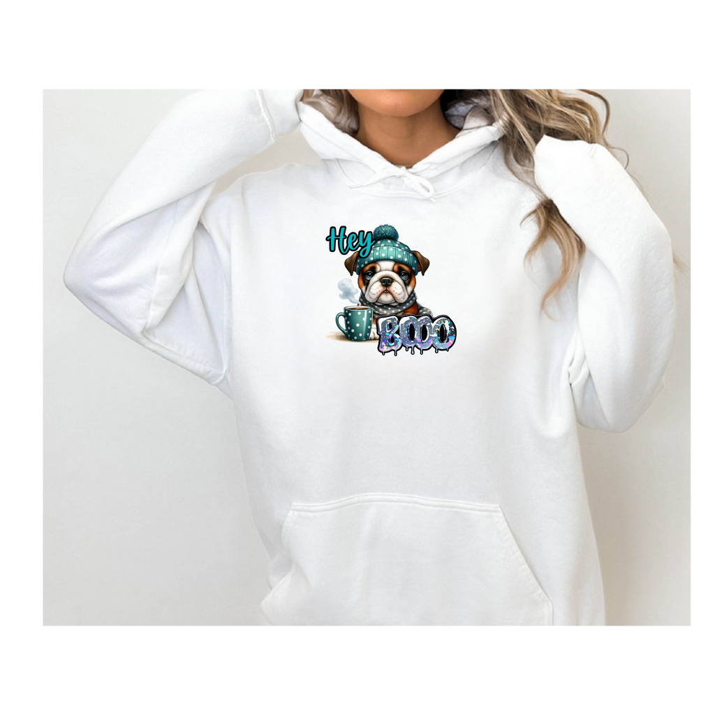HEY BOO - Halloween Cute Dog Graphic Hoodie