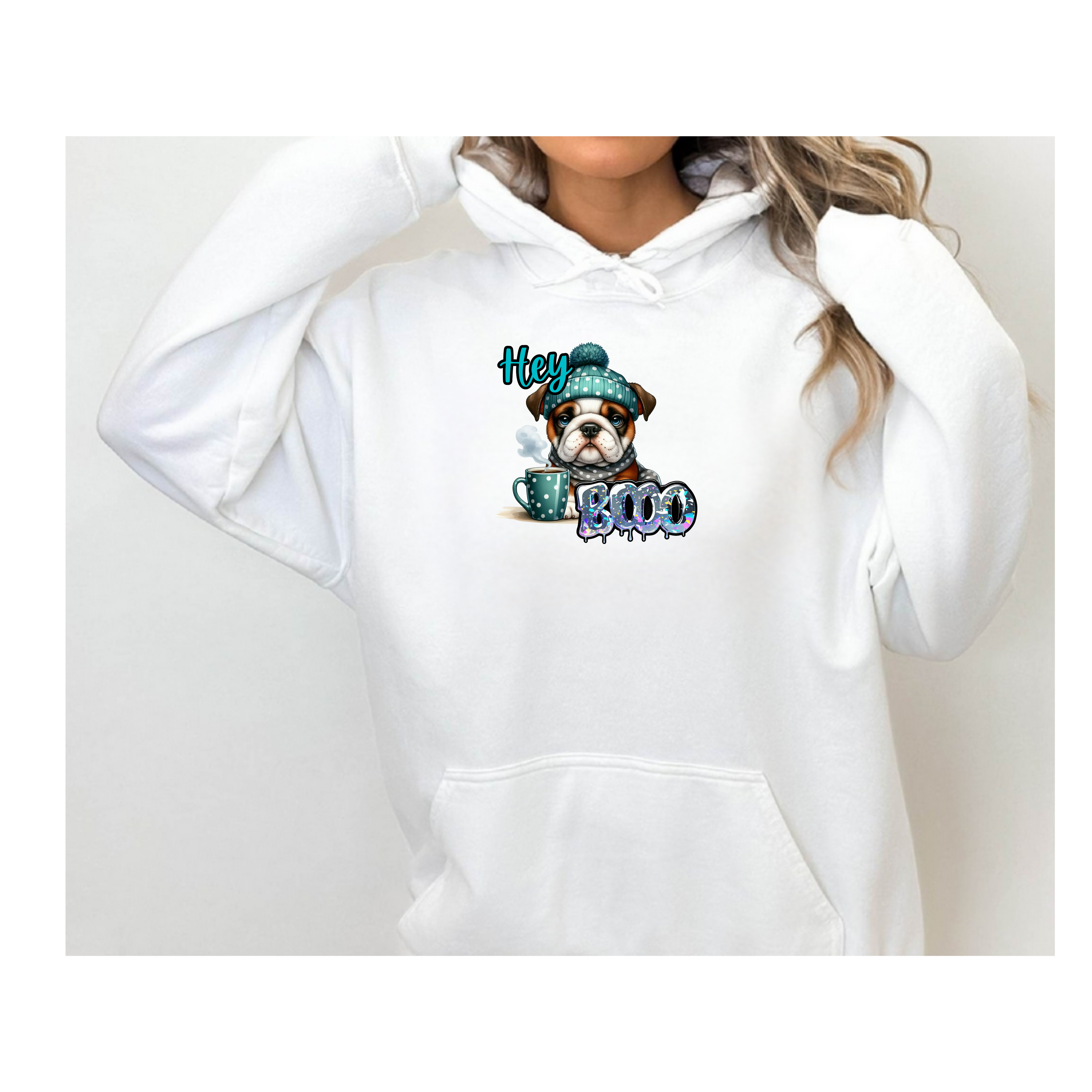 HEY BOO - Halloween Cute Dog Graphic Hoodie