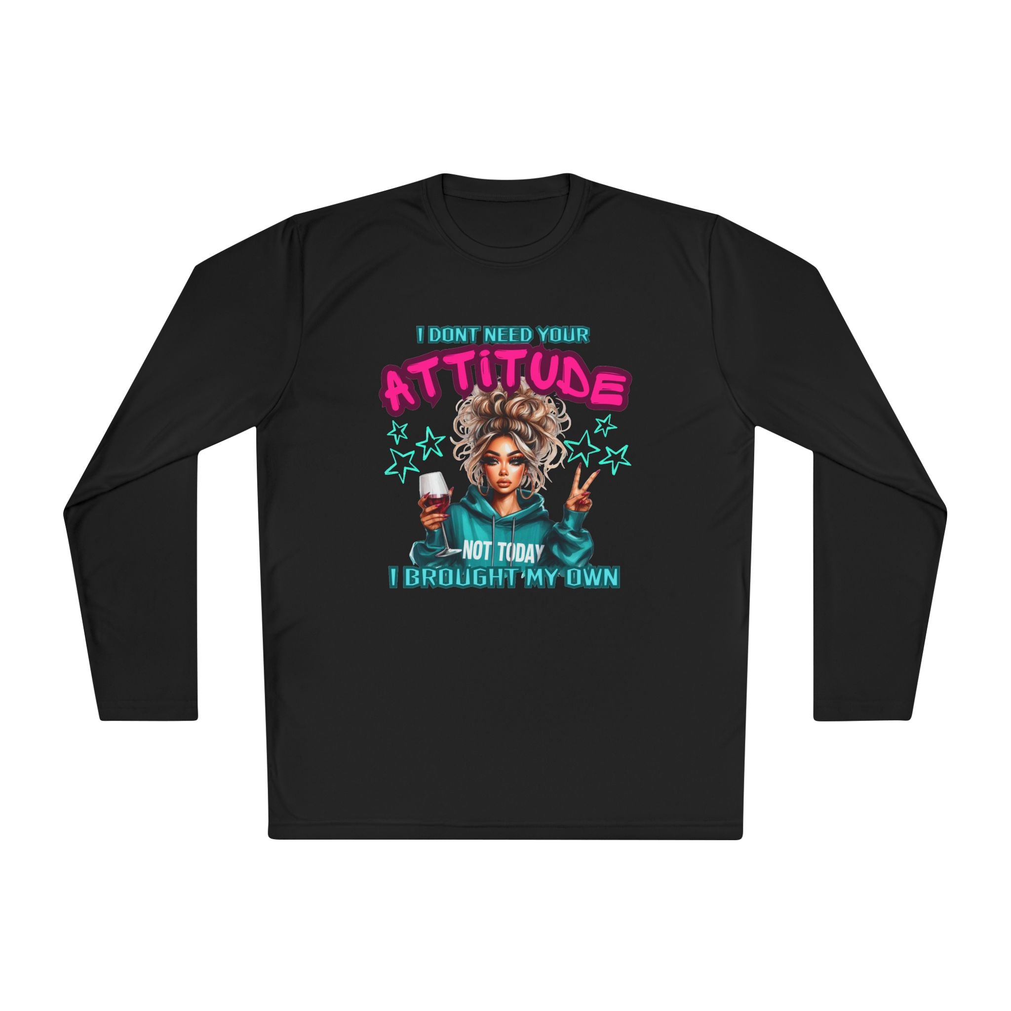 Attitude-Inspired Unisex Lightweight Long Sleeve Tee, Casual Wear, Gift for Friends, Motivational Shirt, Seasonal Fashion, Fun Graphic Tee