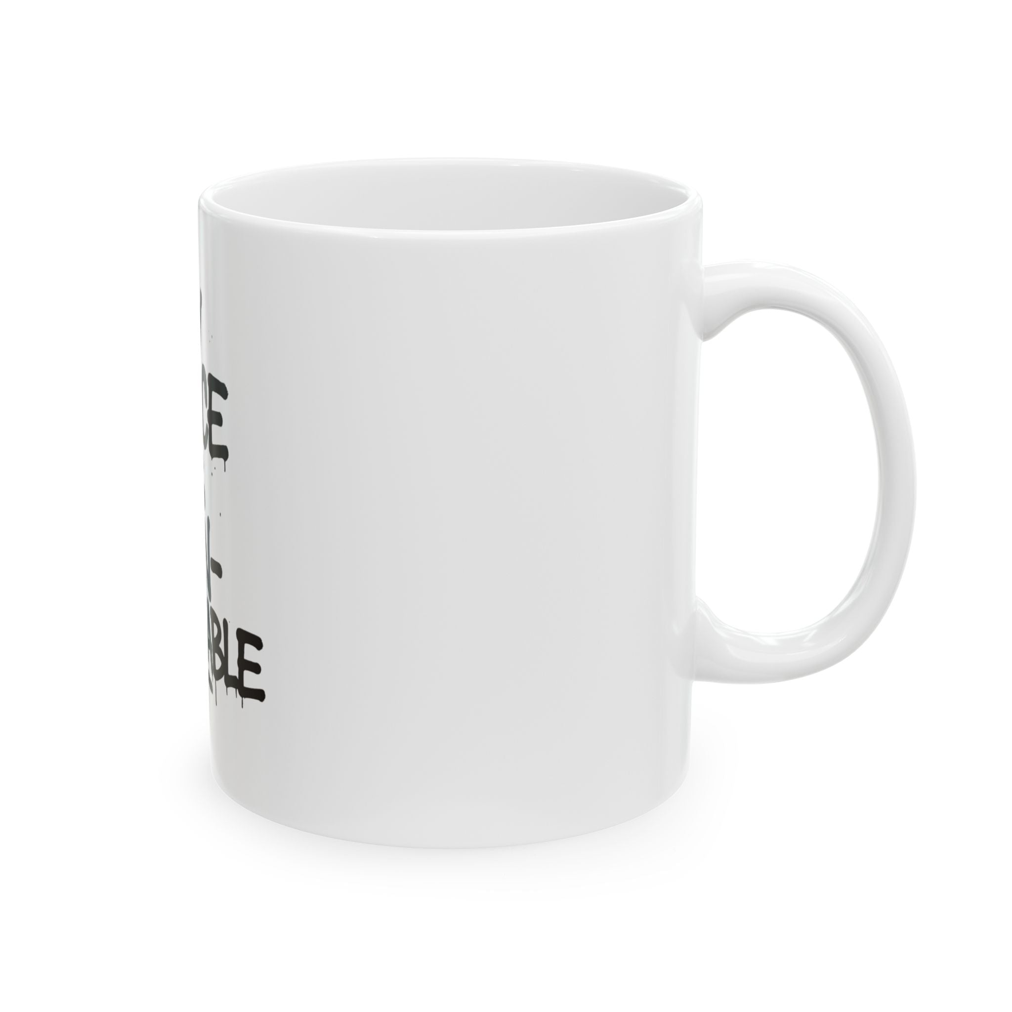 Peaceful Message Ceramic Mug - Coffee Cup for Mindful Moments, Gift for Friends, Motivational Drinkware, Office Decor, Self-Care Essentials