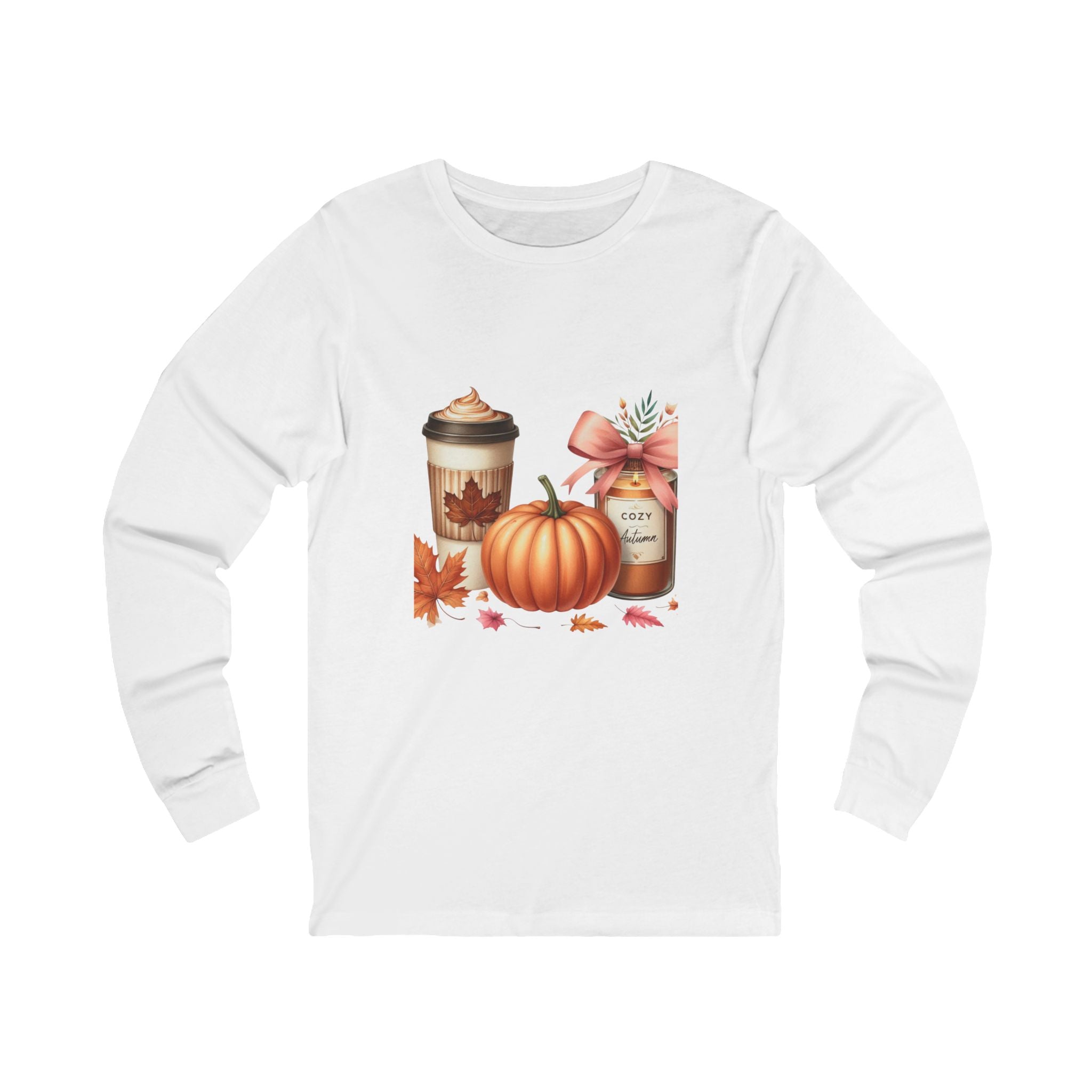 Cozy Fall Long Sleeve Tee, Pumpkin Spice Shirt, Autumn Fashion, Thanksgiving Apparel, Unisex Fall Shirt
