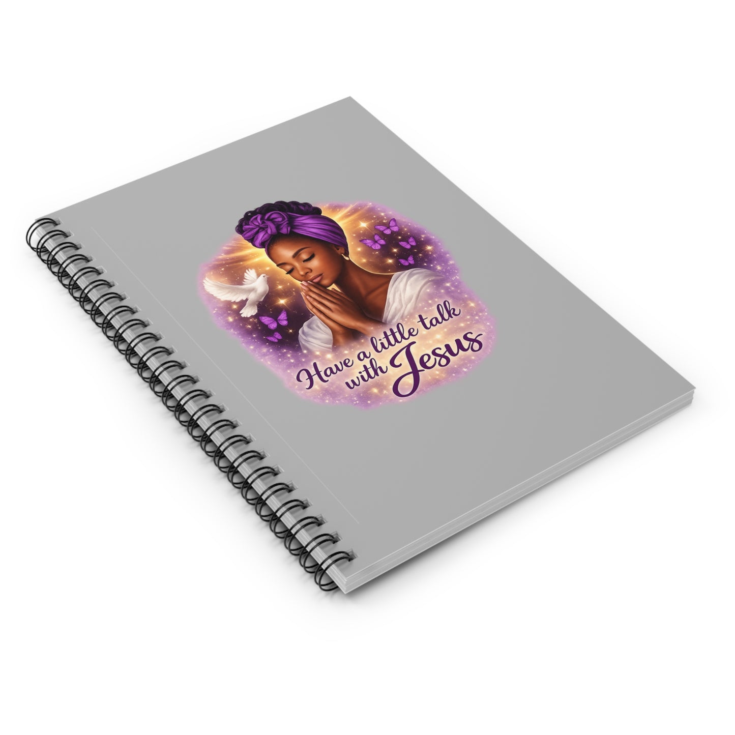 Spiral Notebook — "Have a Little Talk with Jesus" Inspirational Prayer Journal (Purple)