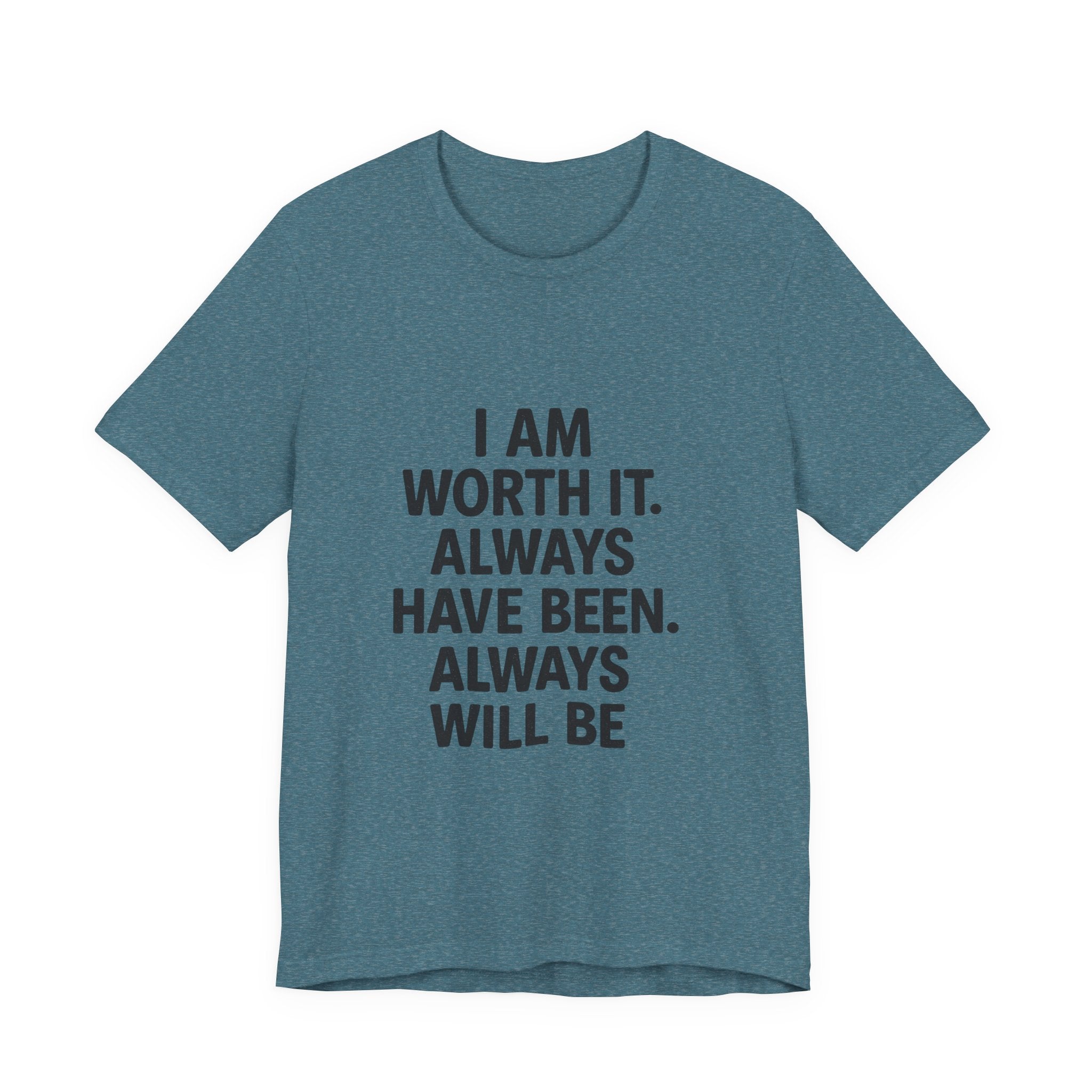 Unisex Motivational Tee | I AM WORTH IT | Positive Affirmation Shirt, Gift for Her, Self-Care Apparel, Encouragement Top, Everyday Wear