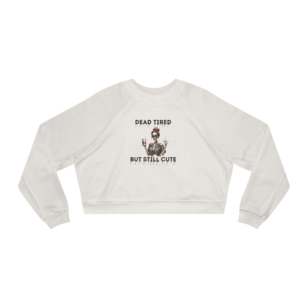 Dead Tired but Still Cute Cropped Fleece Pullover