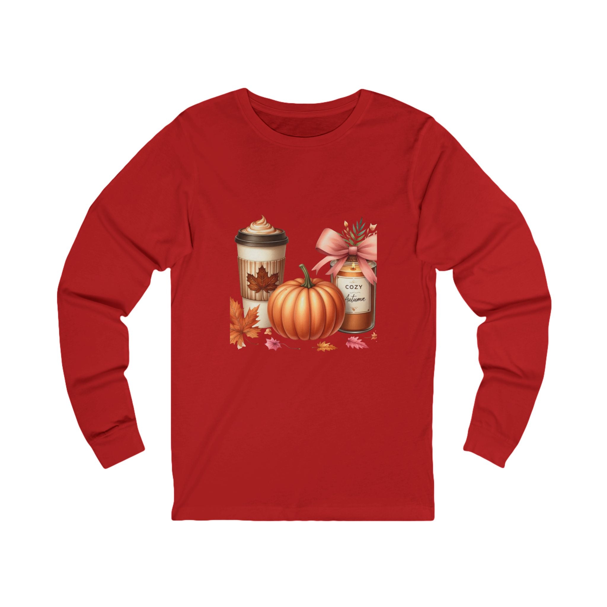 Cozy Fall Long Sleeve Tee, Pumpkin Spice Shirt, Autumn Fashion, Thanksgiving Apparel, Unisex Fall Shirt