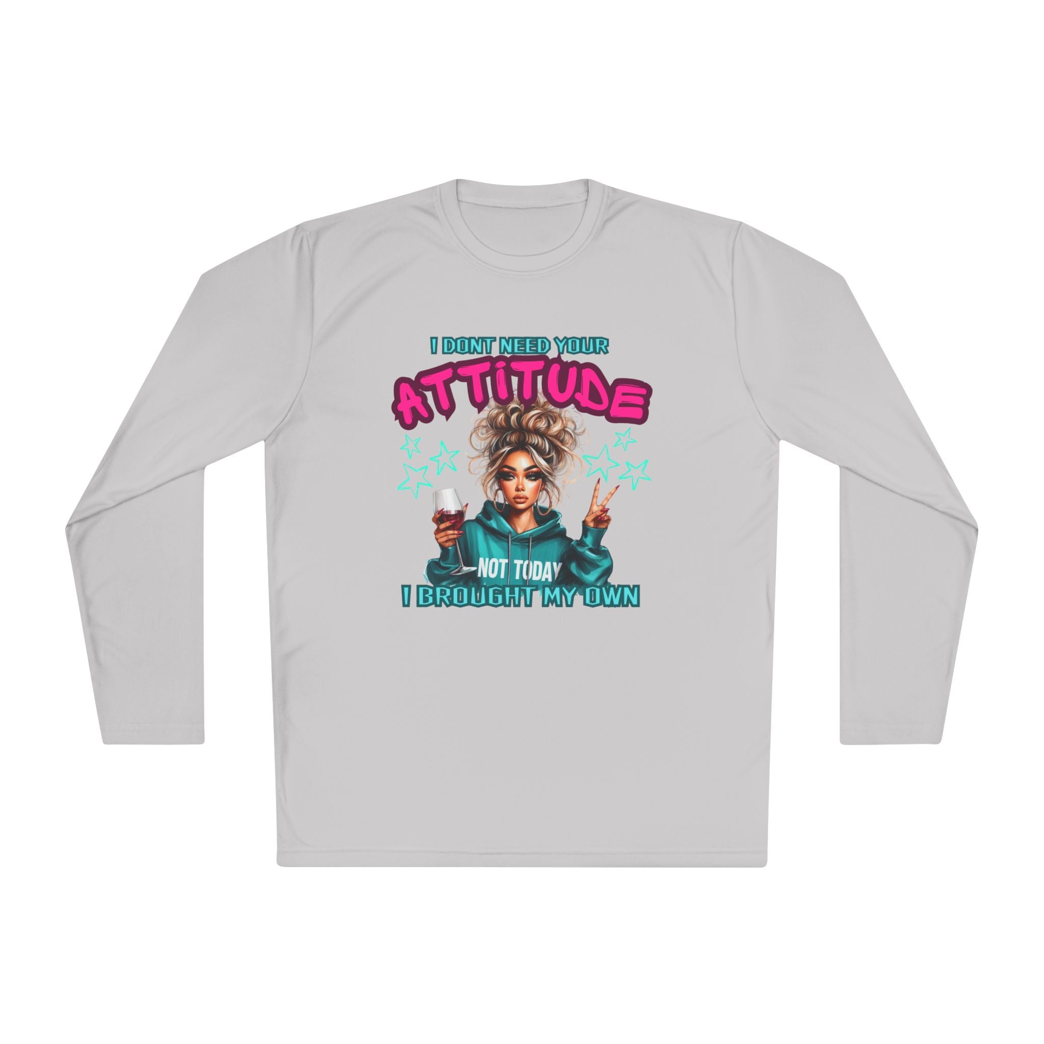 Attitude-Inspired Unisex Lightweight Long Sleeve Tee, Casual Wear, Gift for Friends, Motivational Shirt, Seasonal Fashion, Fun Graphic Tee